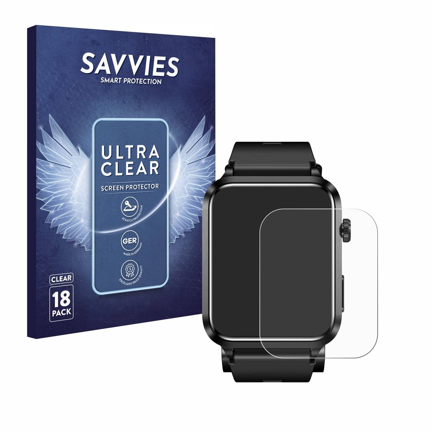 18x Savvies Displayschutz-Folie für Kardena Care Air 2
