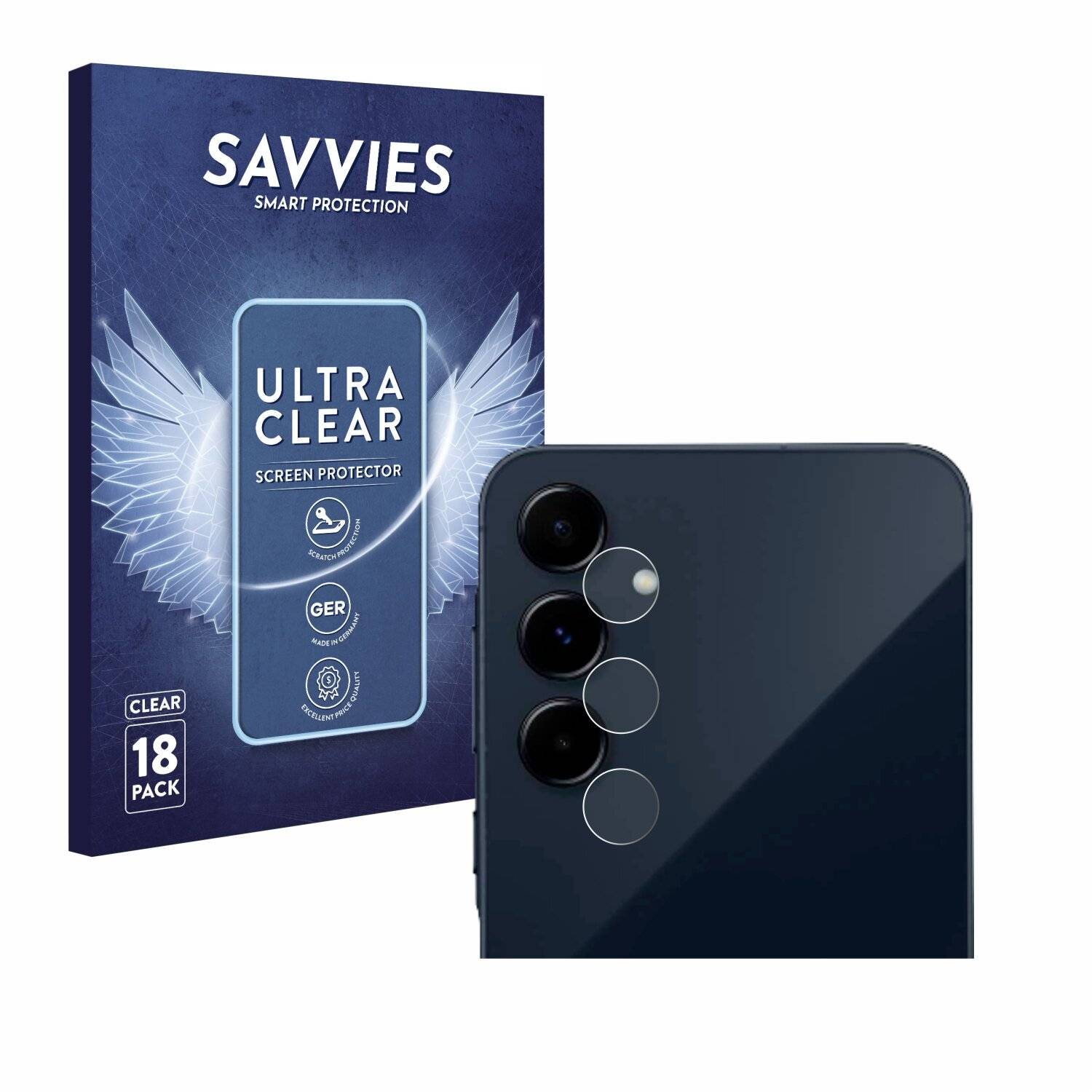 18x Savvies Displayschutz-Folie für Samsung Galaxy A35 5G (NUR