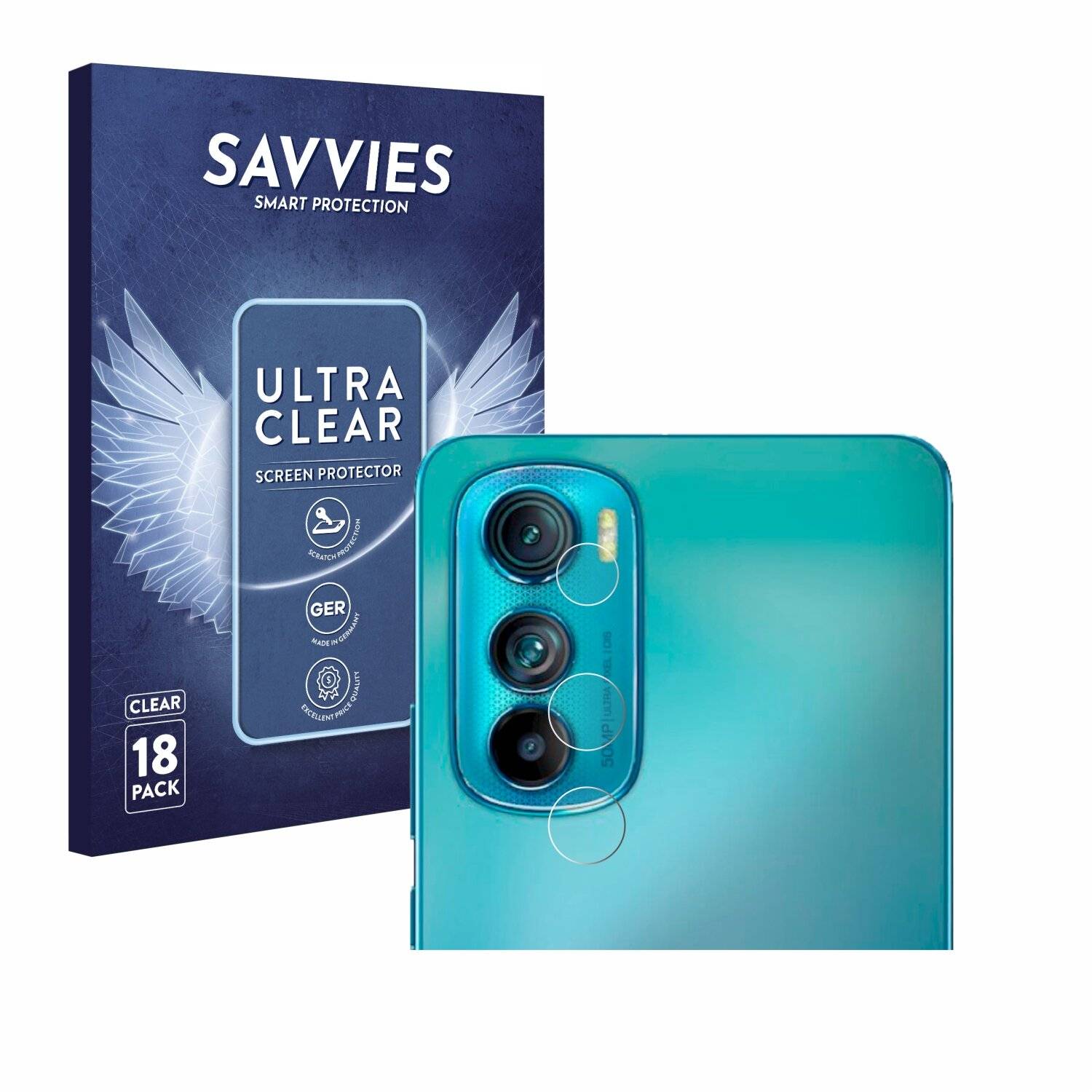 18x Savvies Displayschutz-Folie für Motorola Edge 30 (NUR