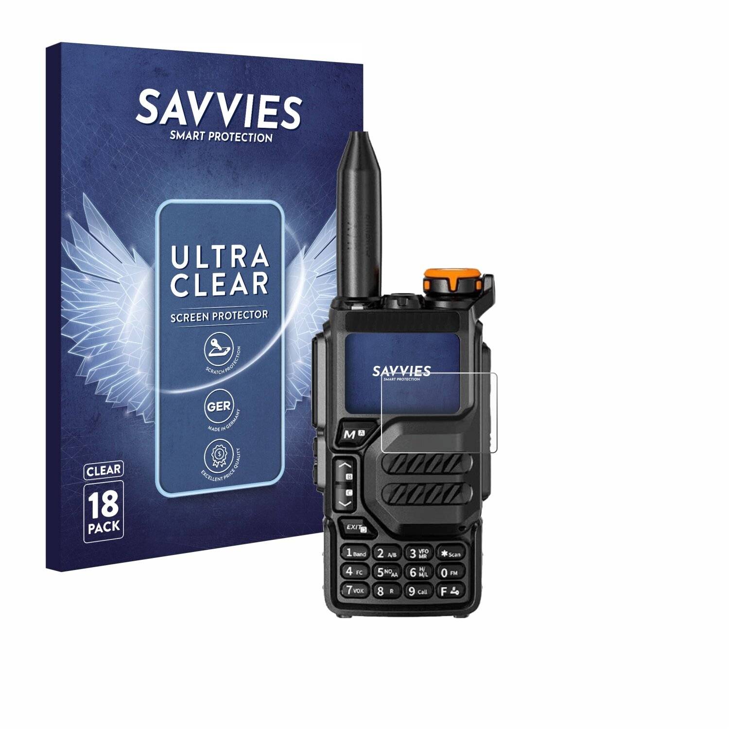 18x Savvies Displayschutz-Folie für Quansheng