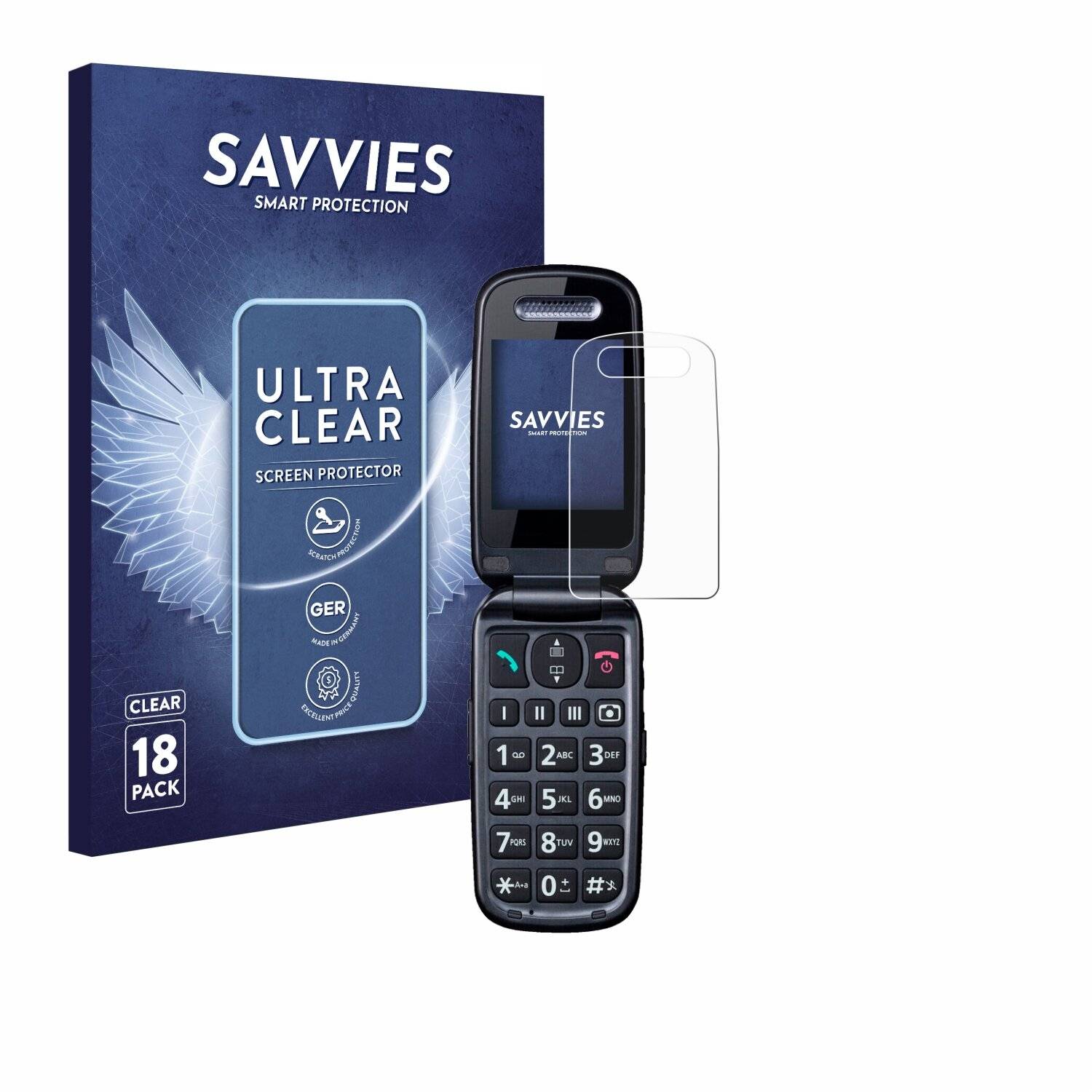 18x Savvies Displayschutz-Folie für Panasonic