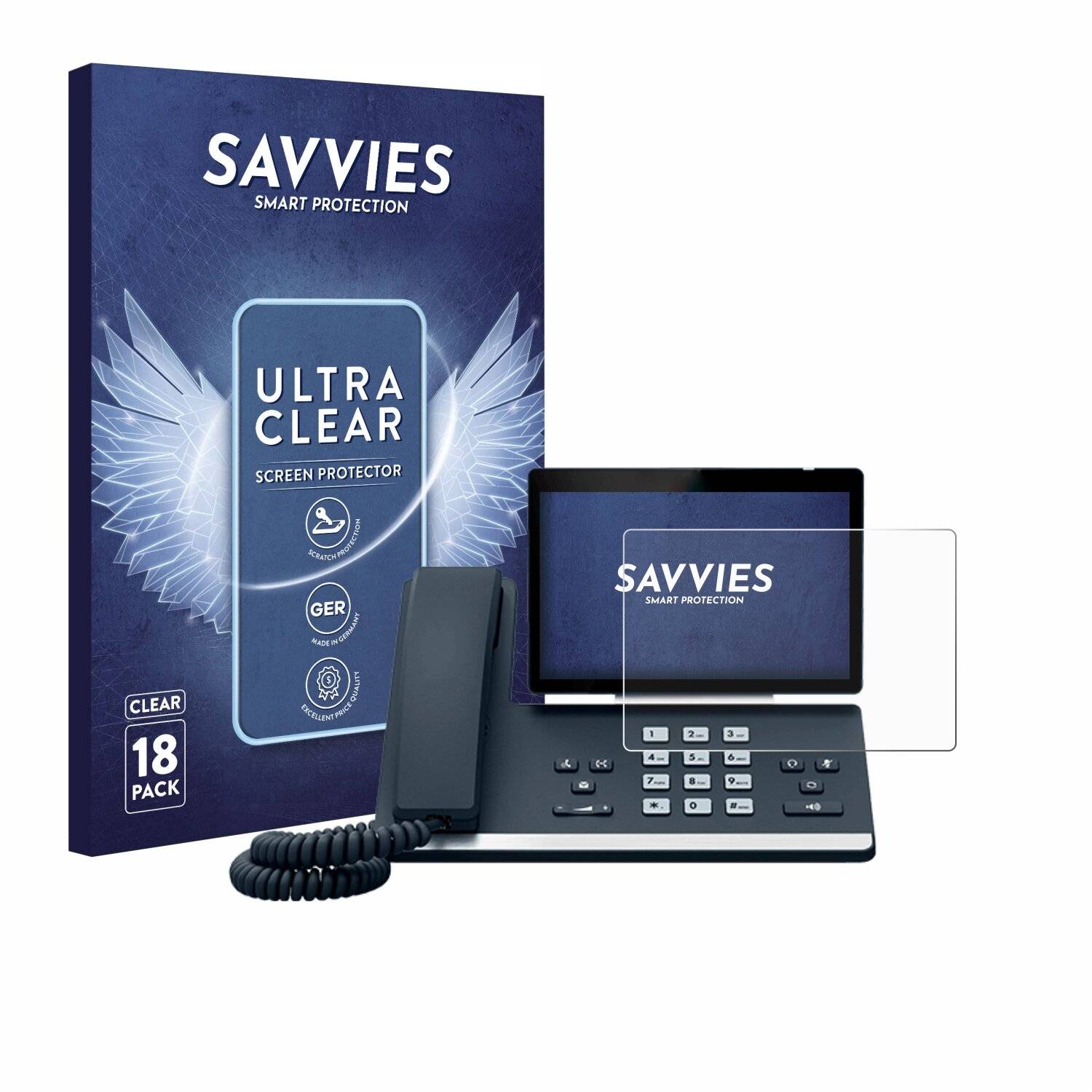 18x Savvies Displayschutz-Folie für Yealink
