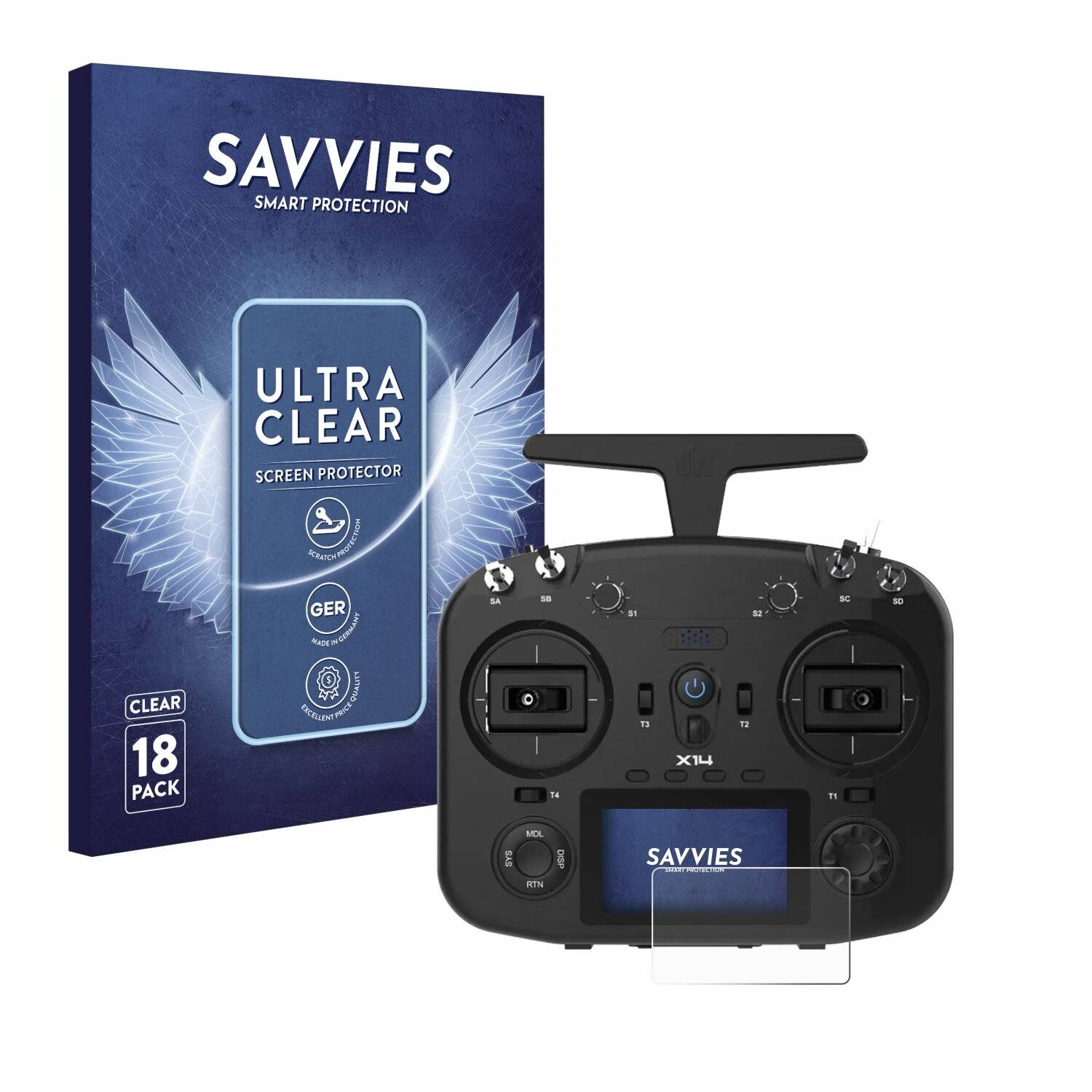 18x Savvies Displayschutz-Folie für FrSky TWIN
