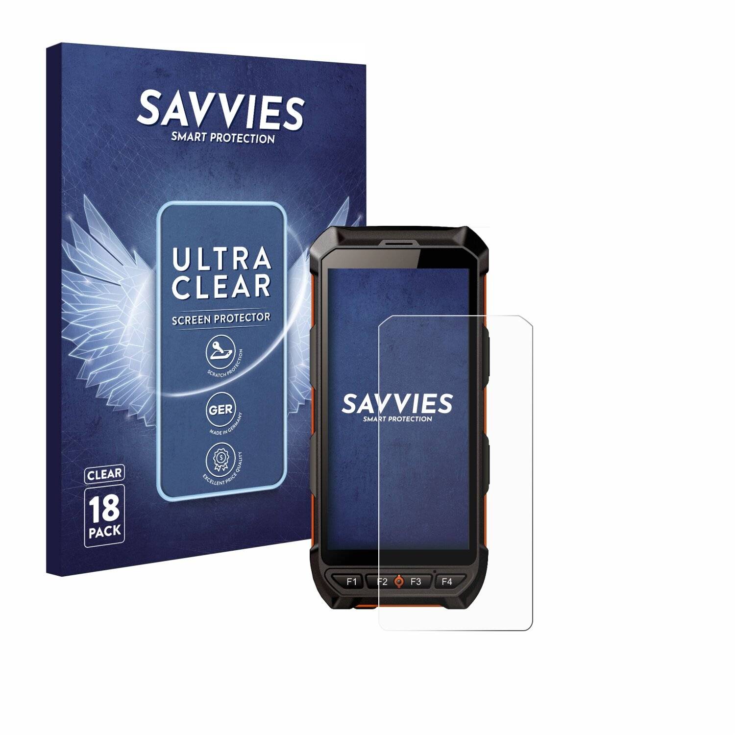18x Savvies Displayschutz-Folie für iDTronic C9