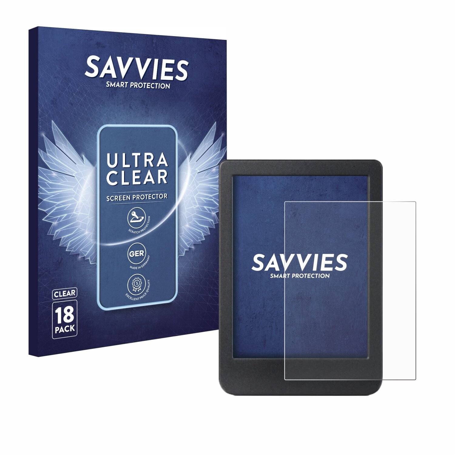 18x Savvies Displayschutz-Folie für Kobo Clara