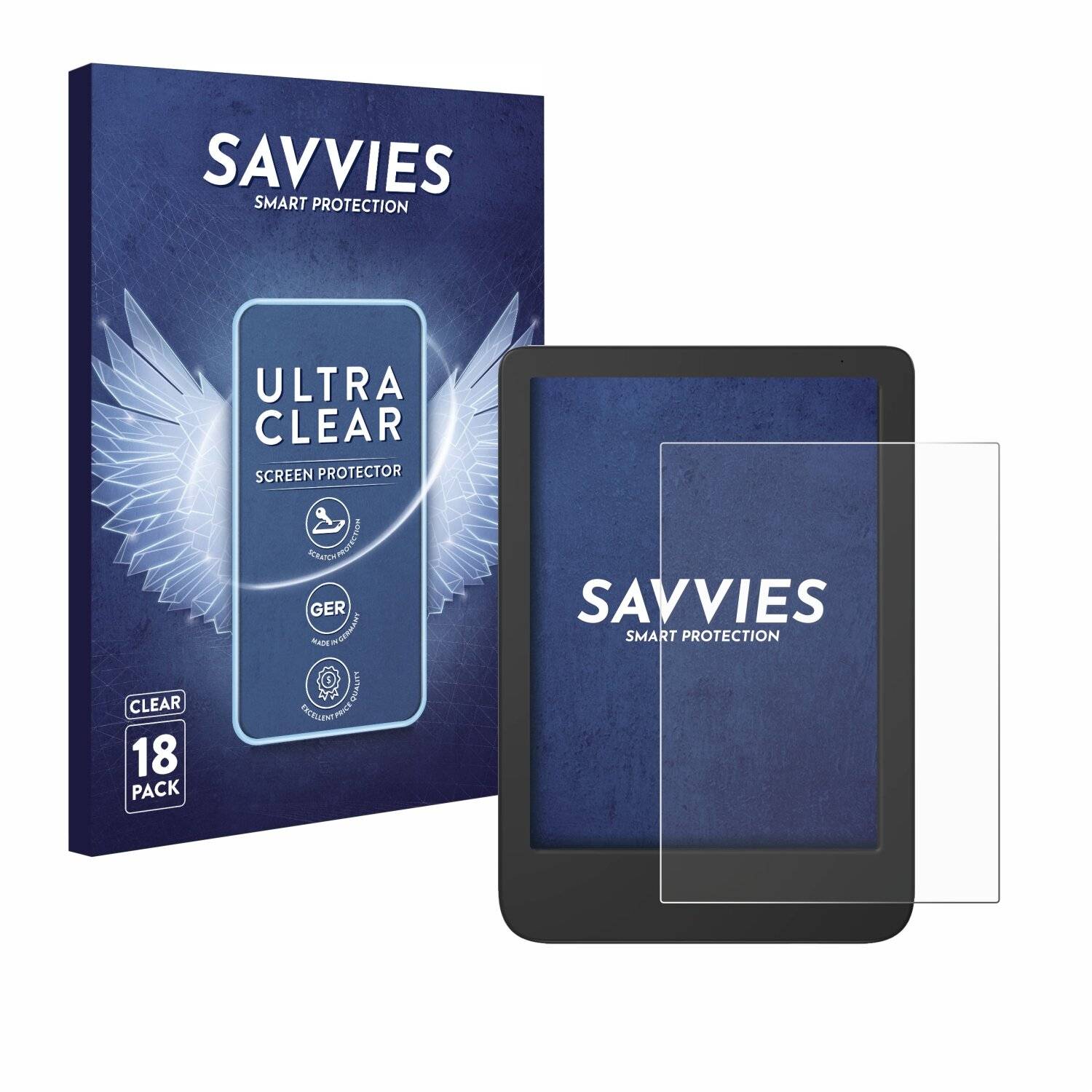 18x Savvies Displayschutz-Folie für Tolino Shine 5 Color