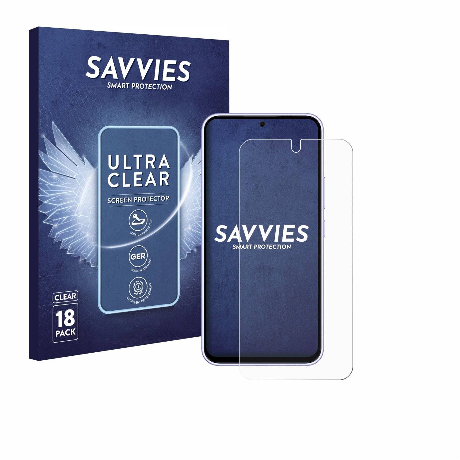 18x Savvies Displayschutz-Folie für Samsung Galaxy A54 5G Enterprise