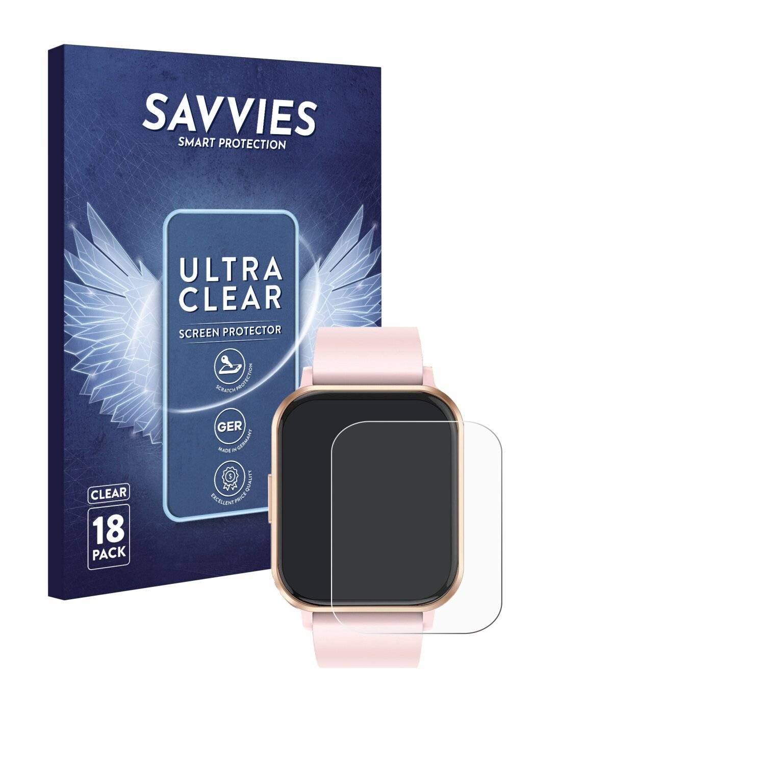 18x Savvies Displayschutz-Folie für walkbee Smartwatch