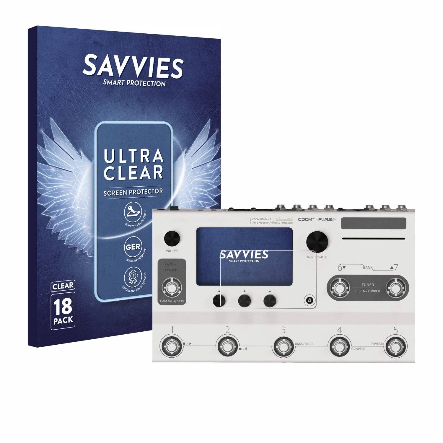 18x Savvies Displayschutz-Folie für Hotone Ampero II