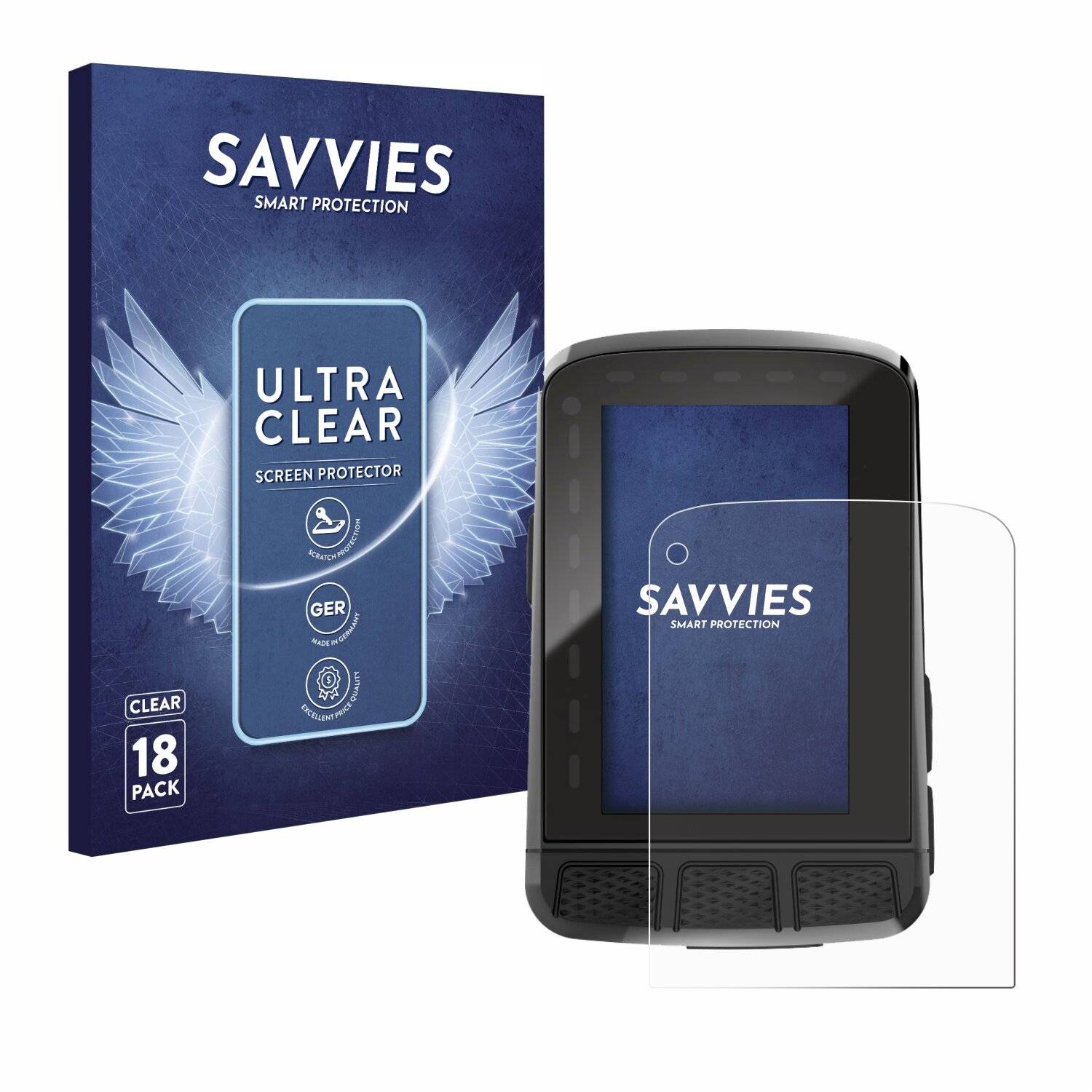 18x Savvies Displayschutz-Folie für Wahoo Elemnt Roam V2