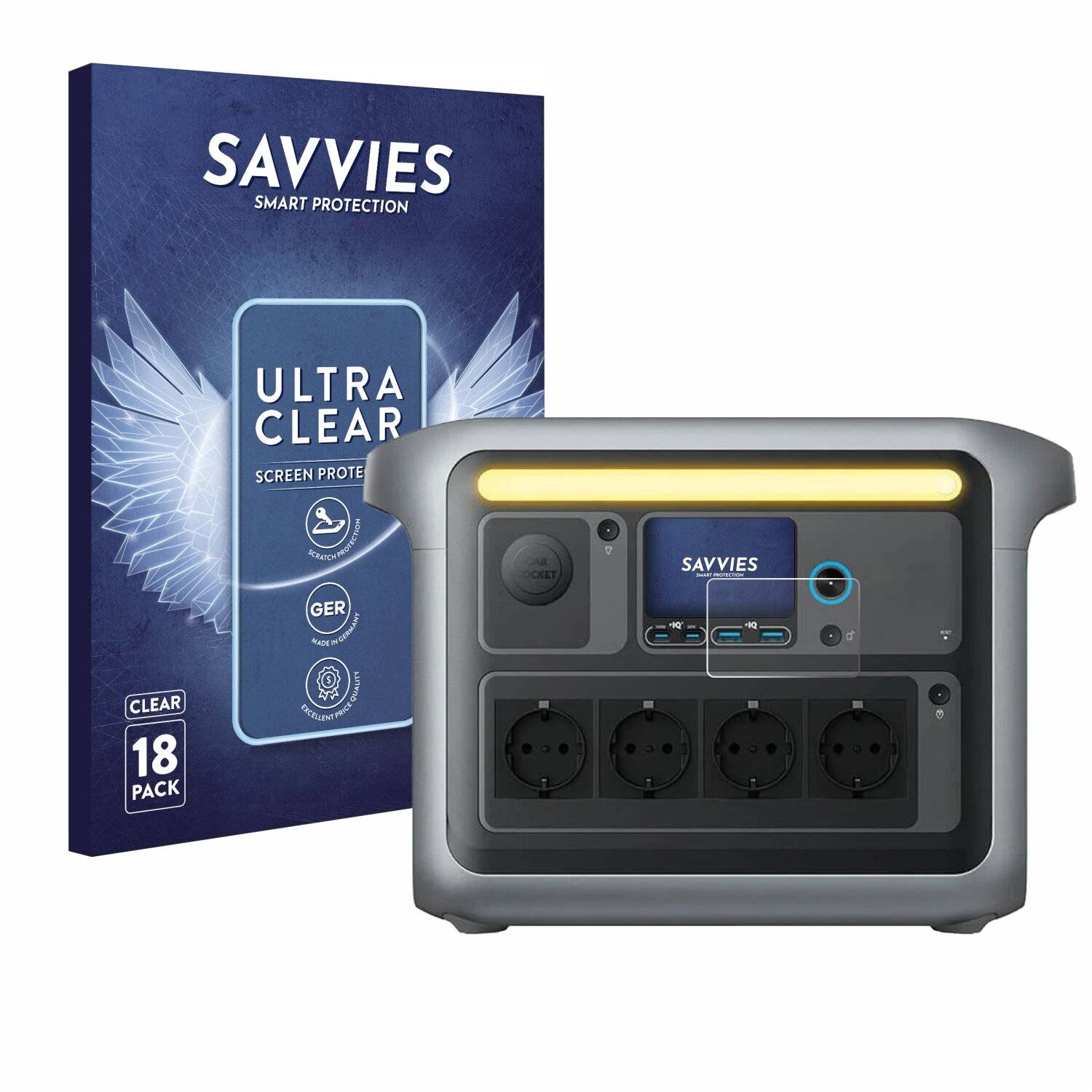 18x Savvies Displayschutz-Folie für Anker SOLIX