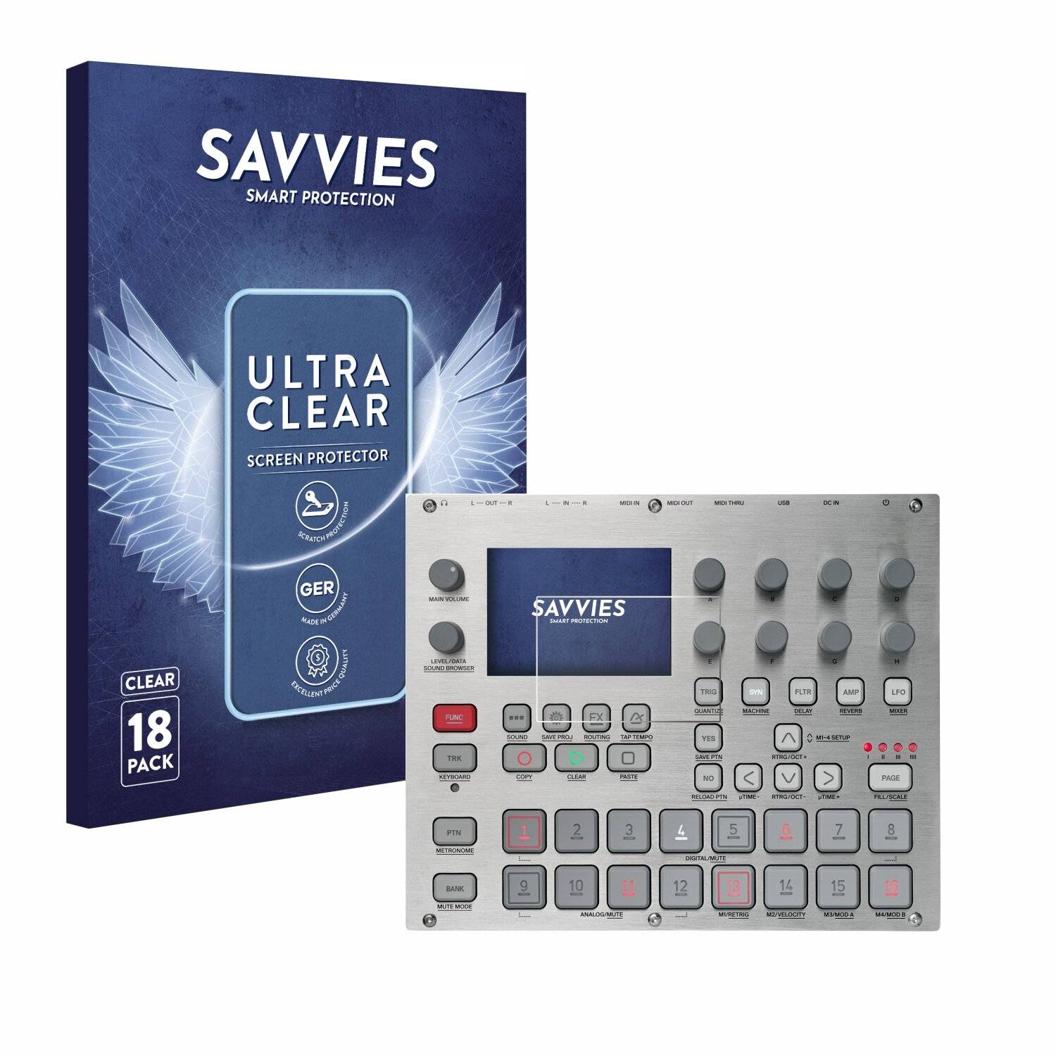 18x Savvies Displayschutz-Folie für Elektron Syntakt E25 Remix