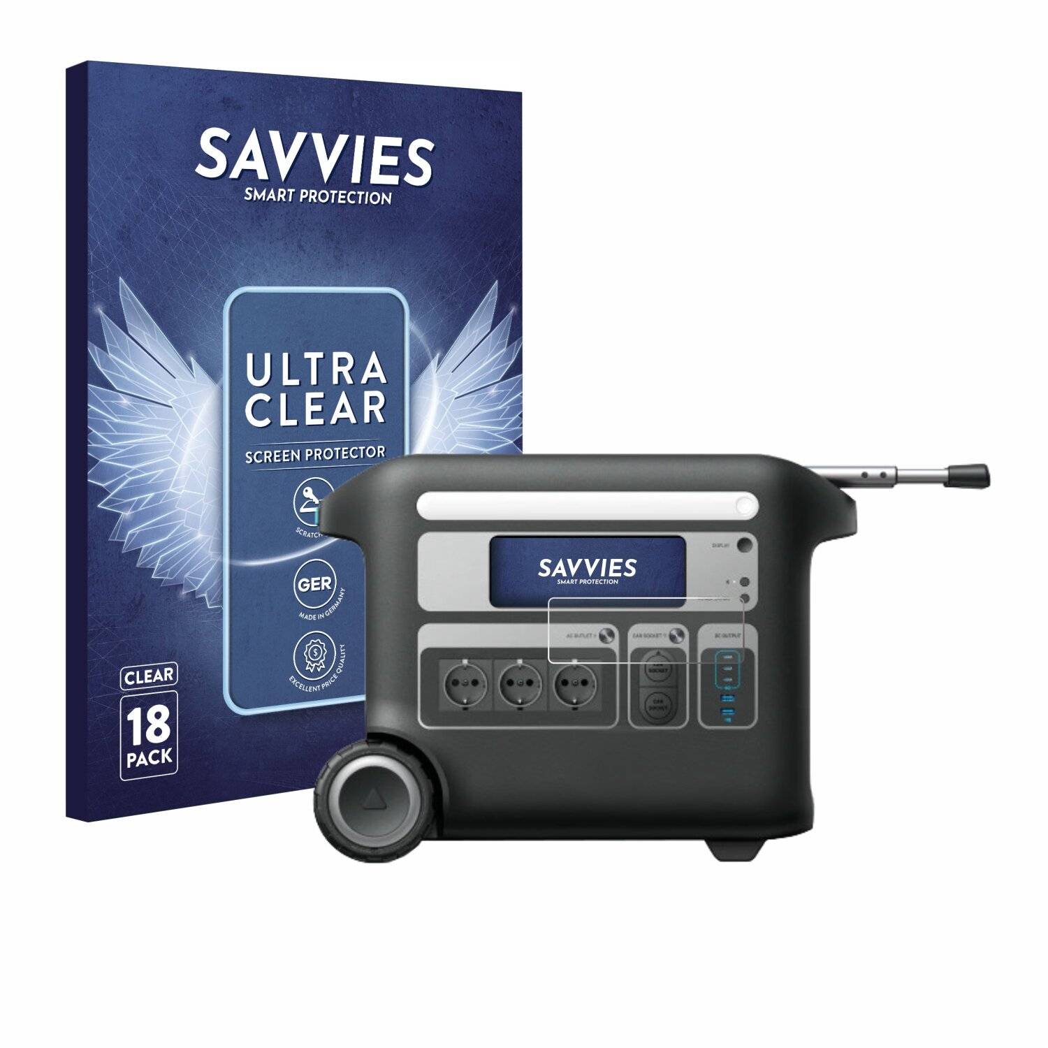 18x Savvies Displayschutz-Folie für Anker SOLIX