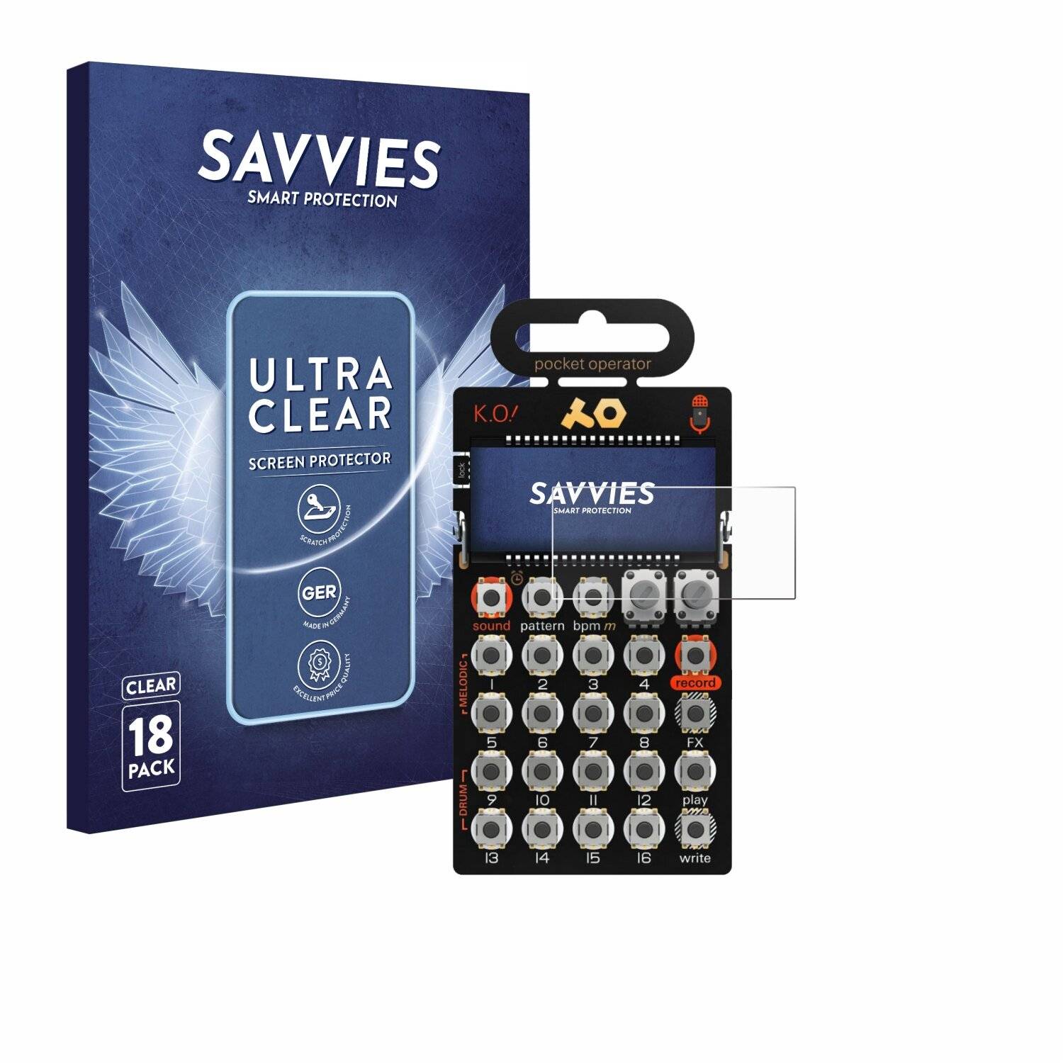 18x Savvies Displayschutz-Folie für Teenage Engineering PO-33