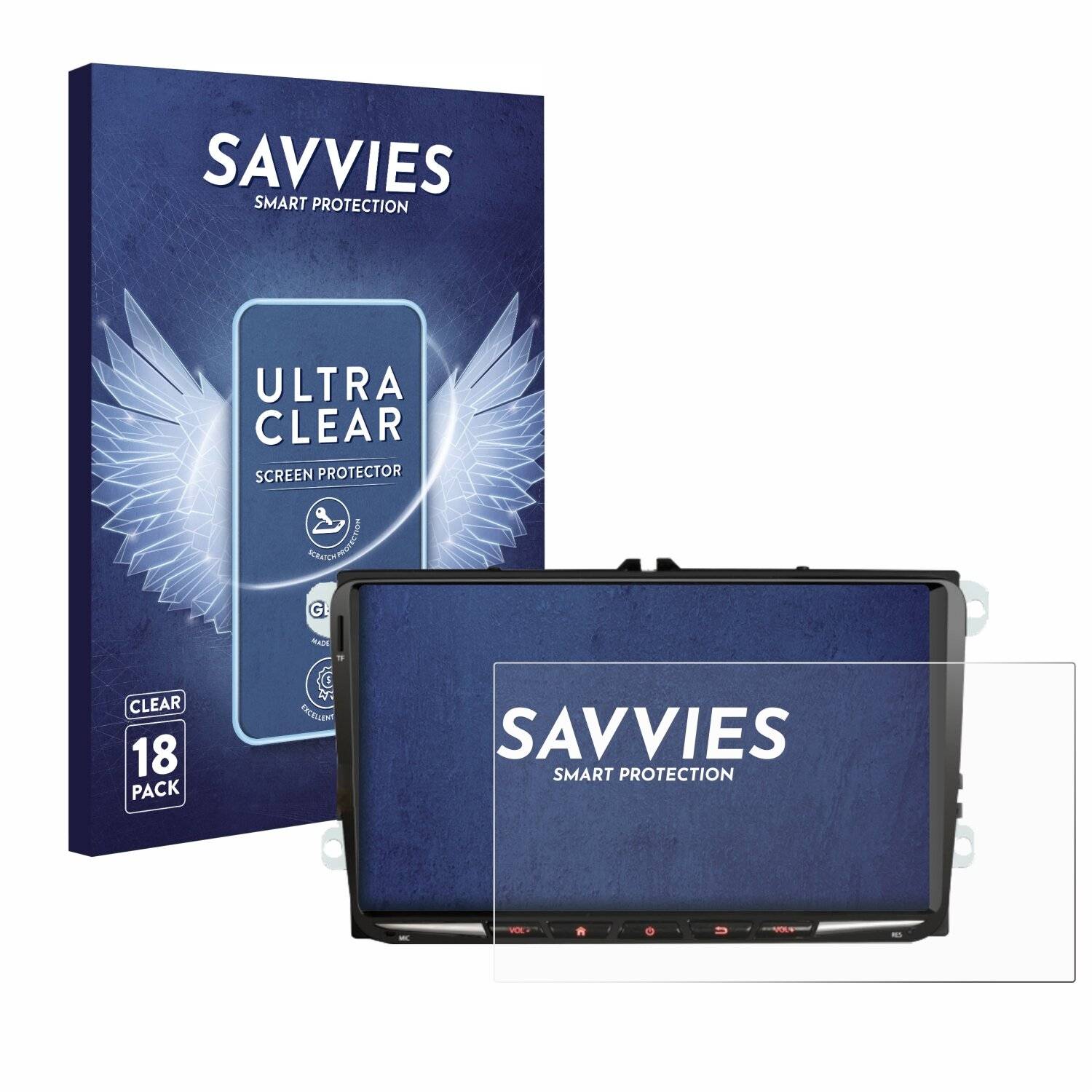 18x Savvies Displayschutz-Folie für Erisin ES8998V