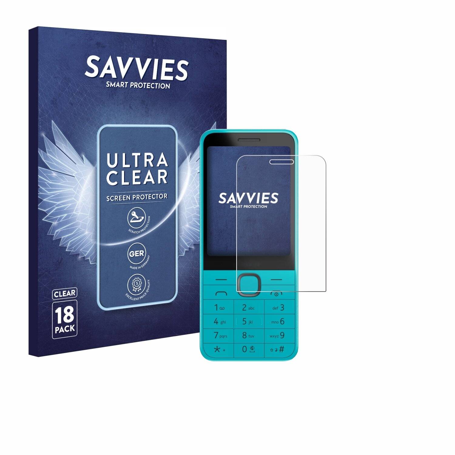 18x Savvies Displayschutz-Folie für Nokia 235 4G