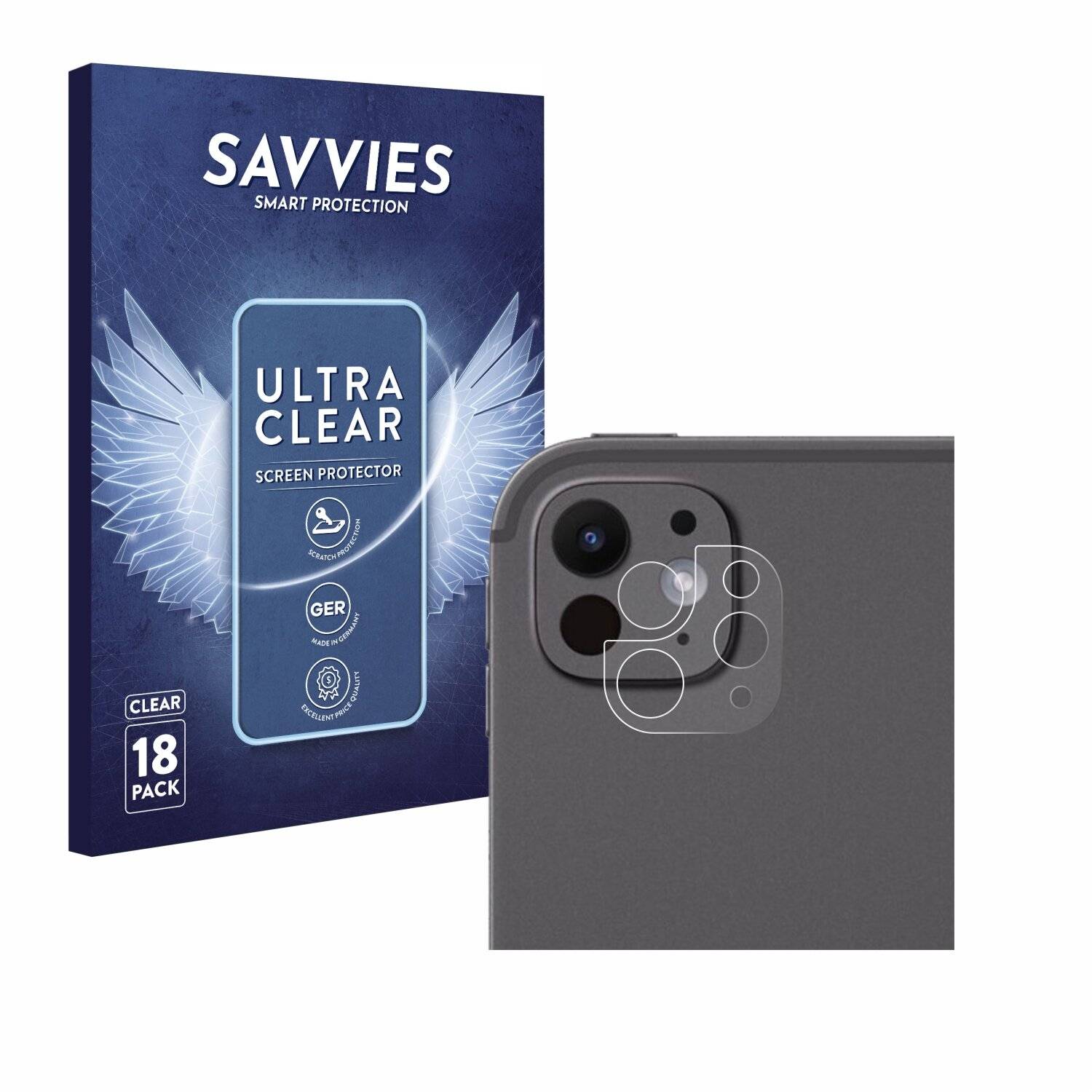 18x Savvies Displayschutz-Folie für Apple iPad Pro 13 WiFi Cellular 2024 (NUR