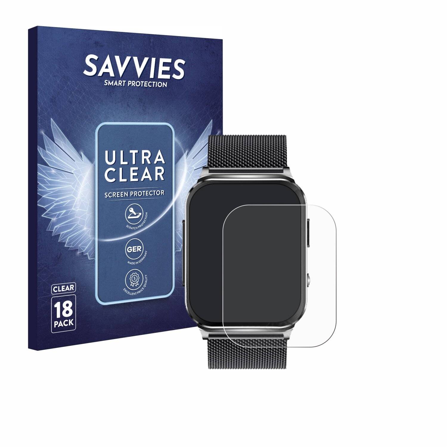 18x Savvies Displayschutz-Folie für Kardena Care Pro 2