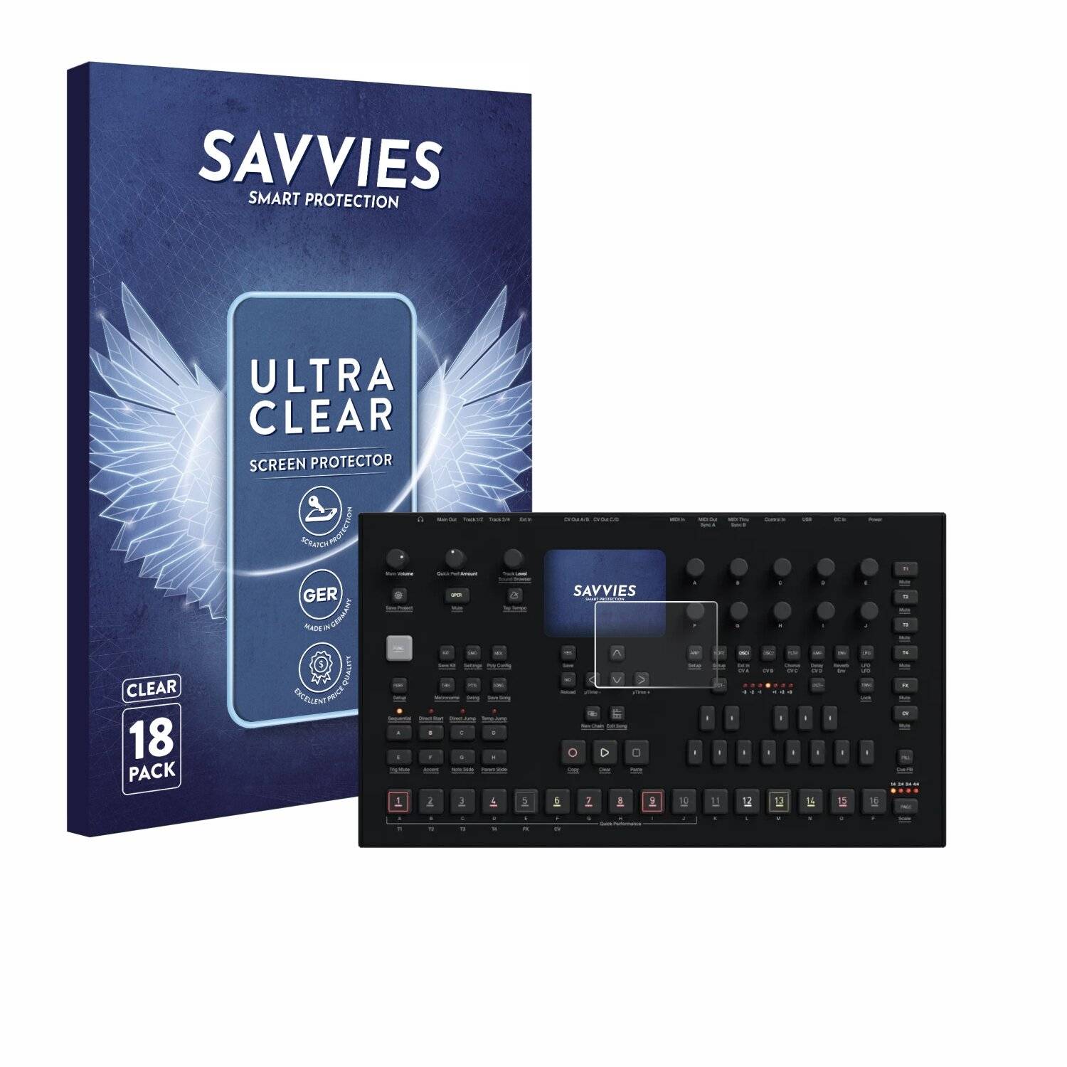 18x Savvies Displayschutz-Folie für Elektron Analog Four