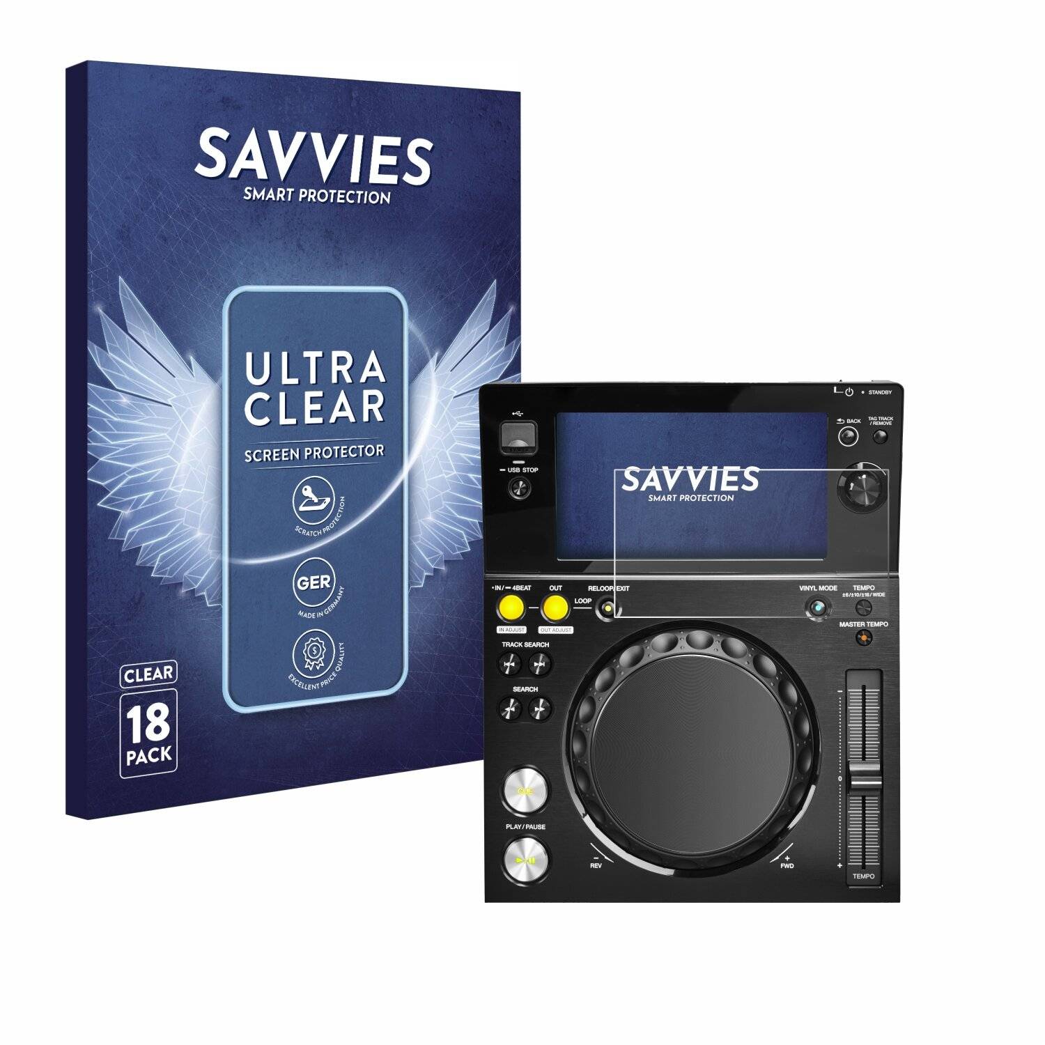 18x Savvies Displayschutz-Folie für Pioneer XDJ