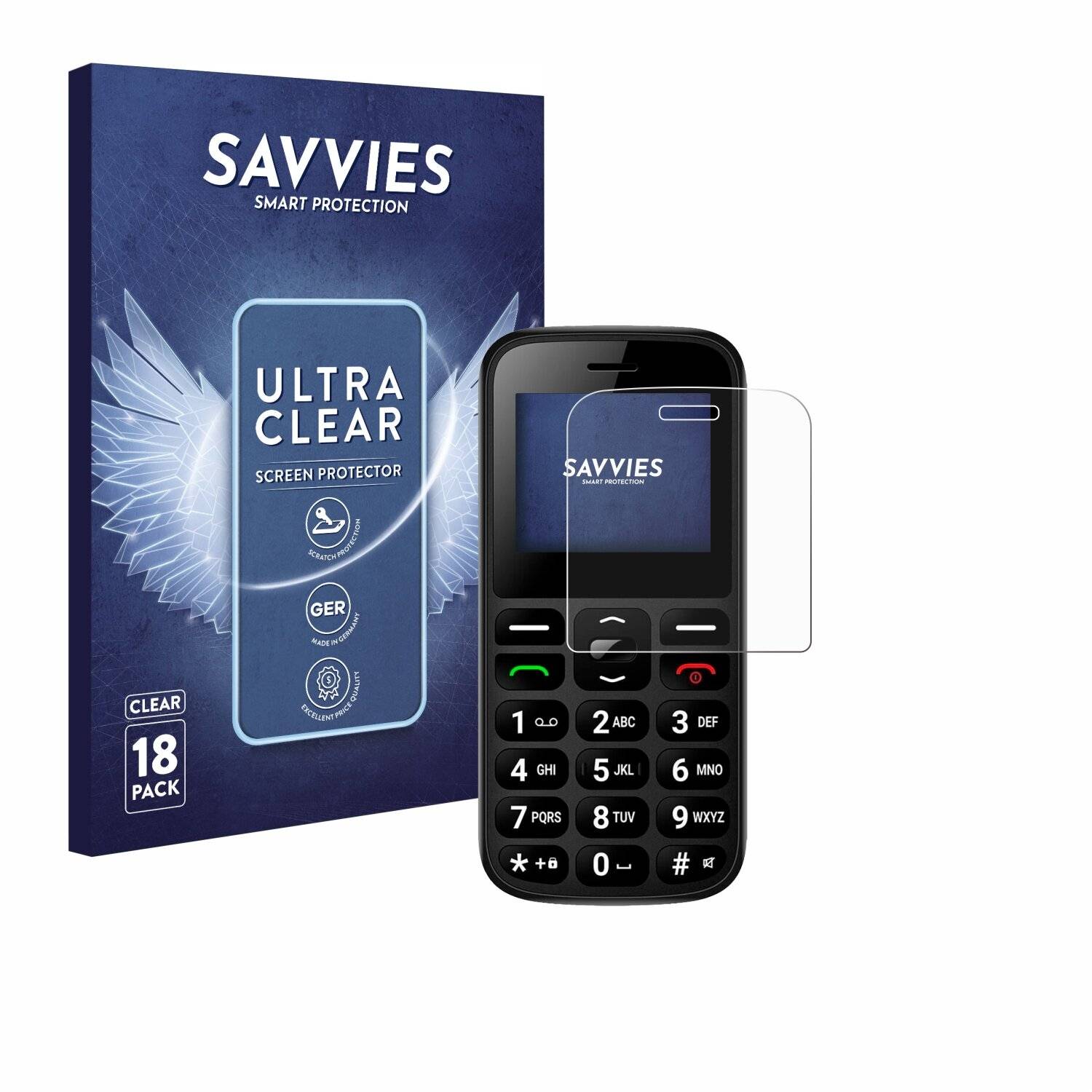 18x Savvies Displayschutz-Folie für myPhone Halo A