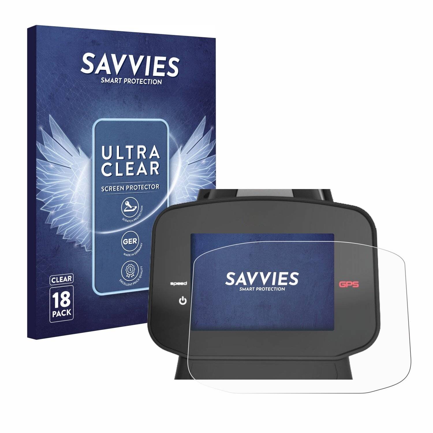 18x Savvies Displayschutz-Folie für PowaKaddy FX7 GPS