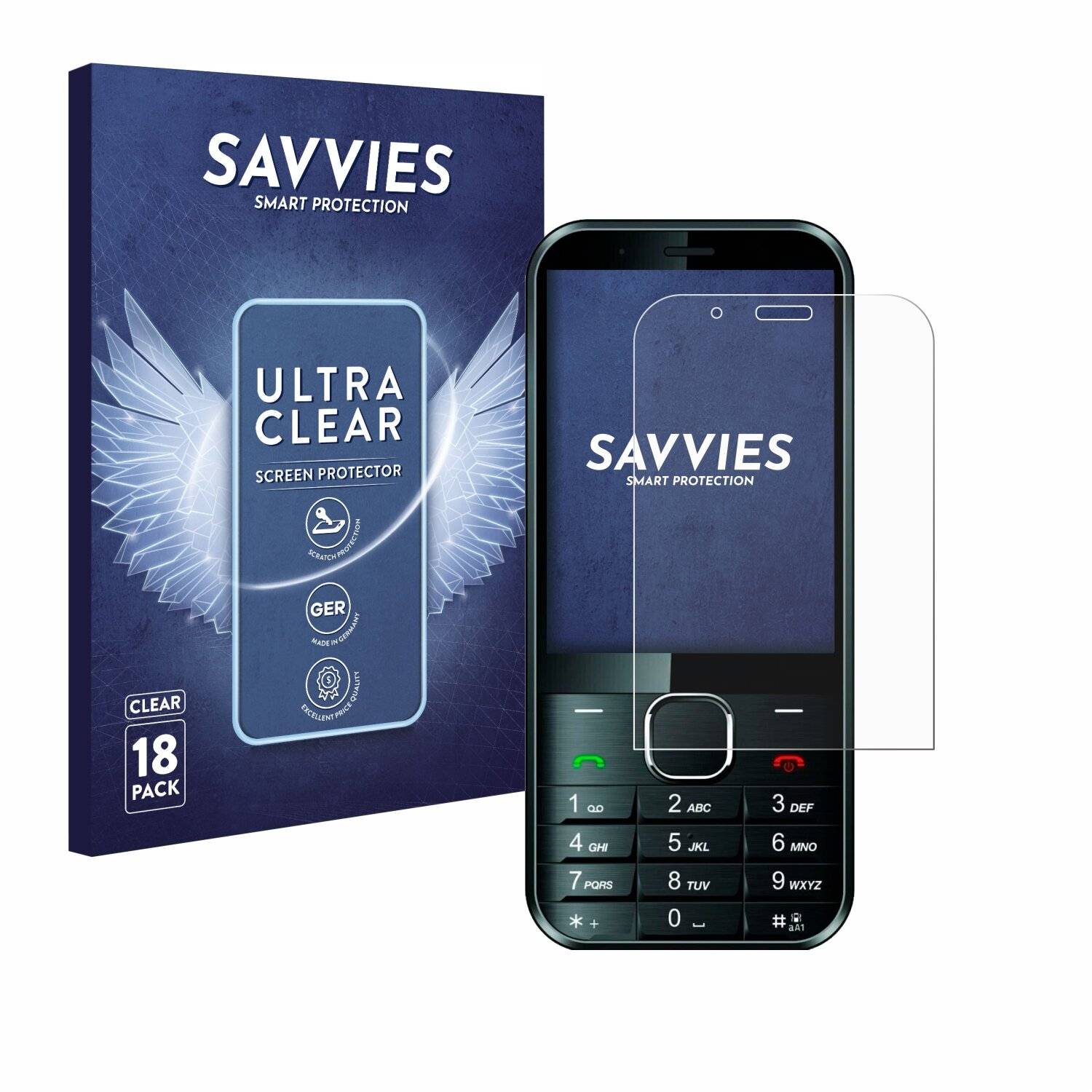 18x Savvies Displayschutz-Folie für Maxcom