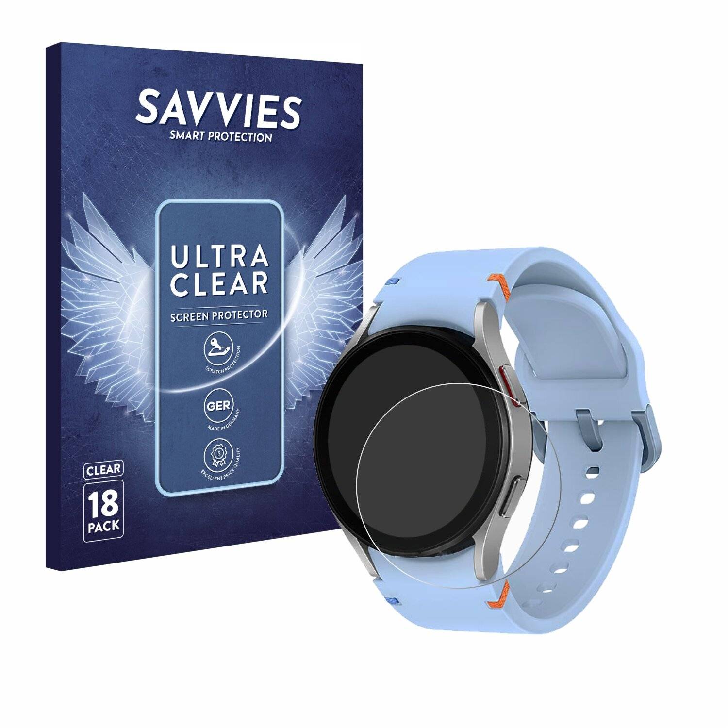 18x Savvies Displayschutz-Folie für Samsung Galaxy Watch