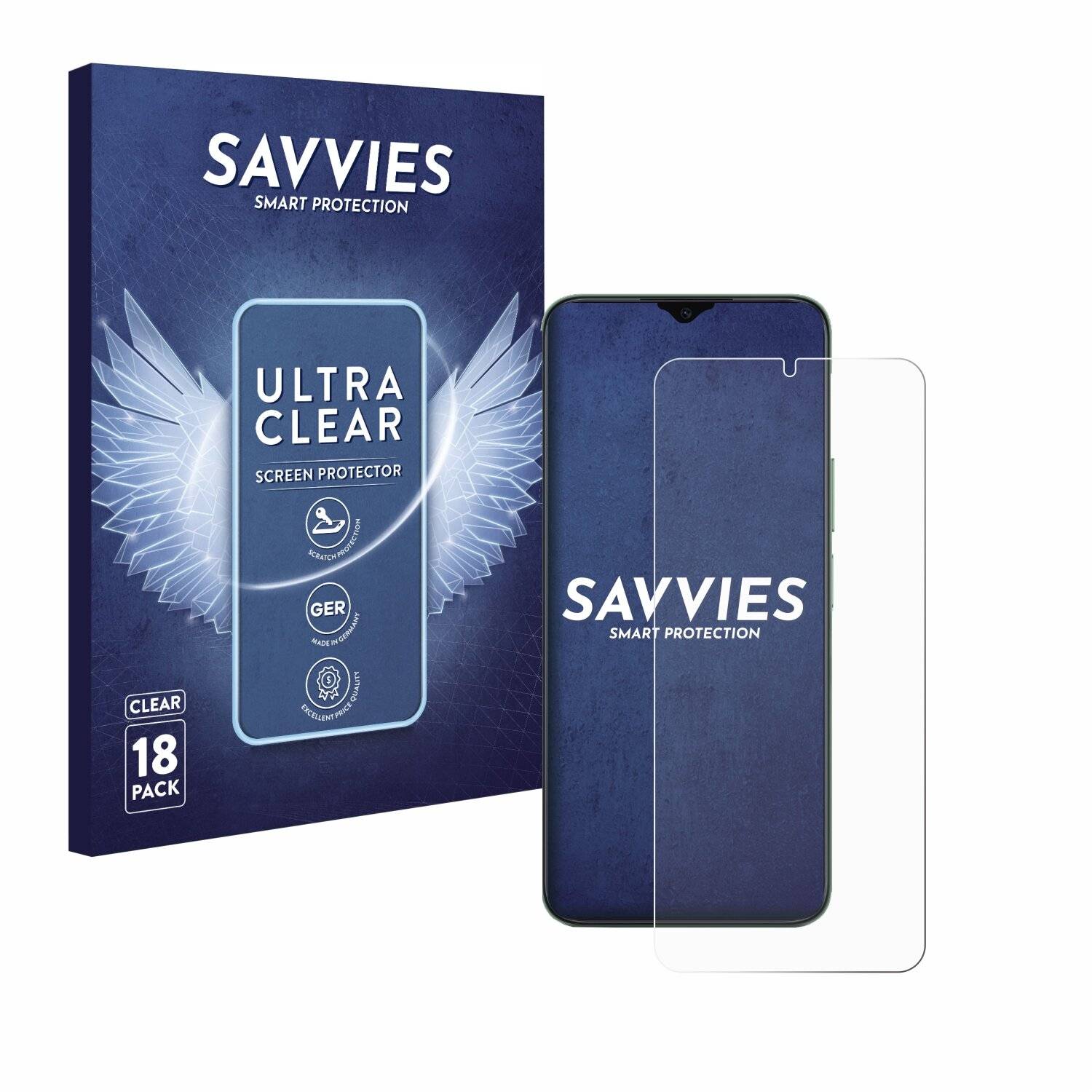 18x Savvies Displayschutz-Folie für Honor