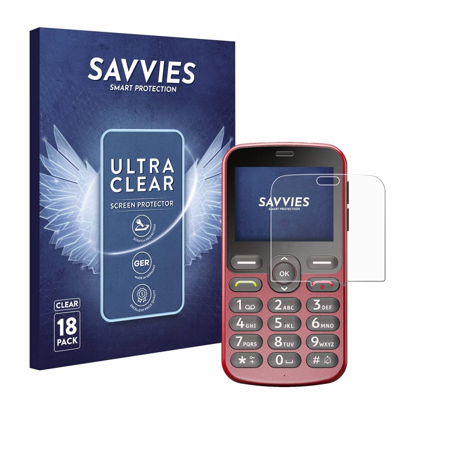 18x Savvies Displayschutz-Folie für Doro