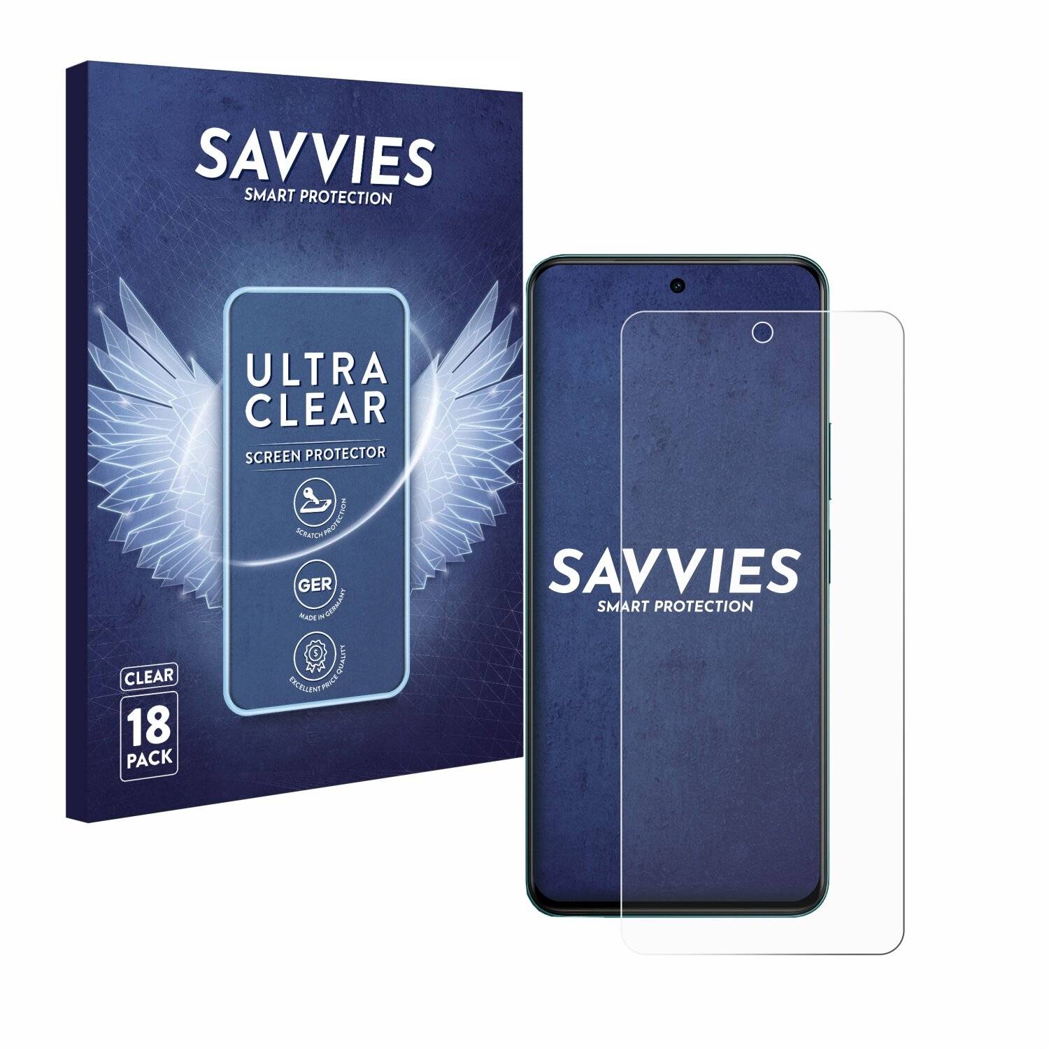 18x Savvies Displayschutz-Folie für Vivo