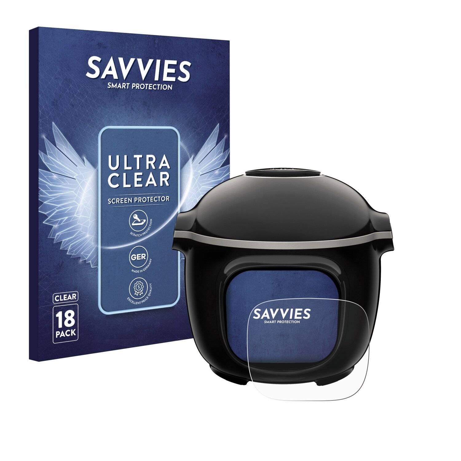 18x Savvies Displayschutz-Folie für Moulinex Cookeo