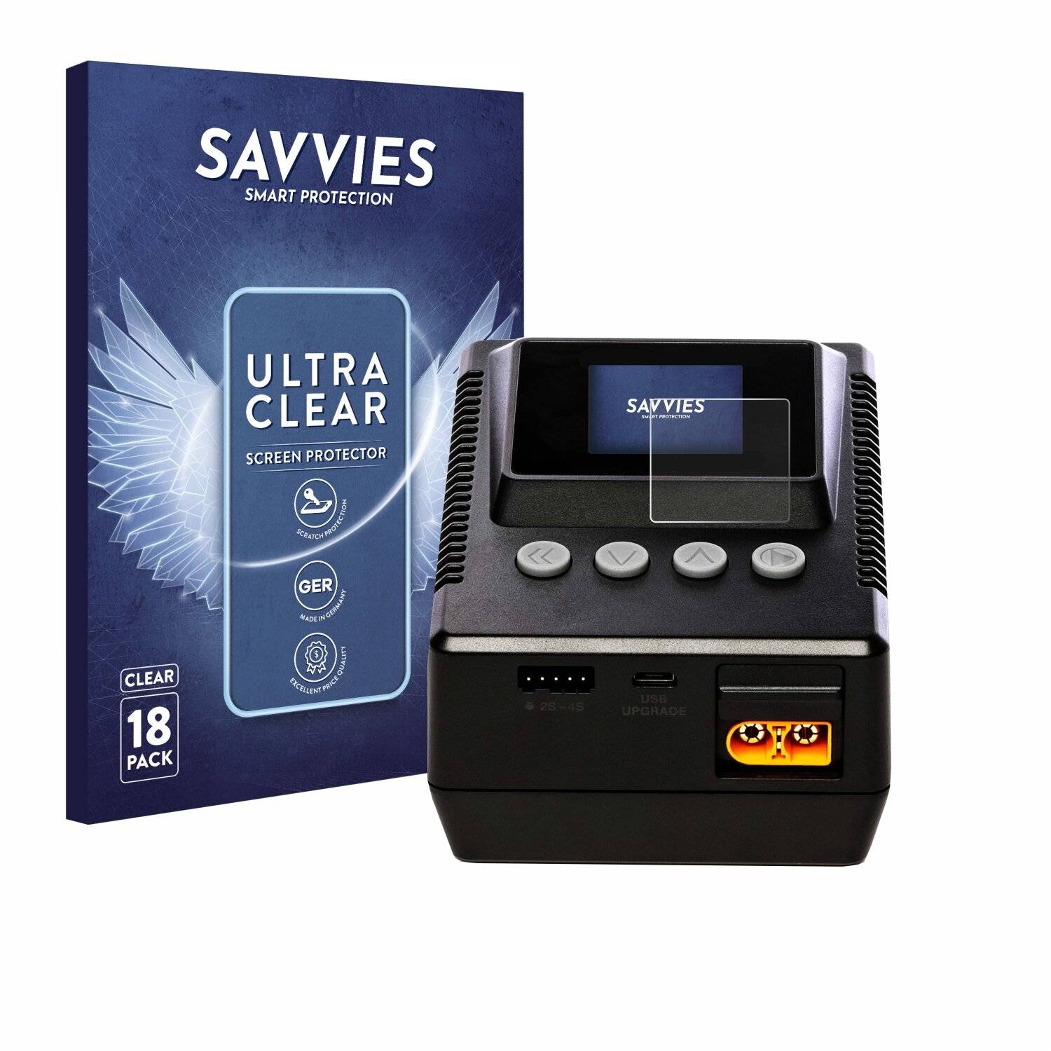 18x Savvies Displayschutz-Folie für Spektrum Smart charger S155