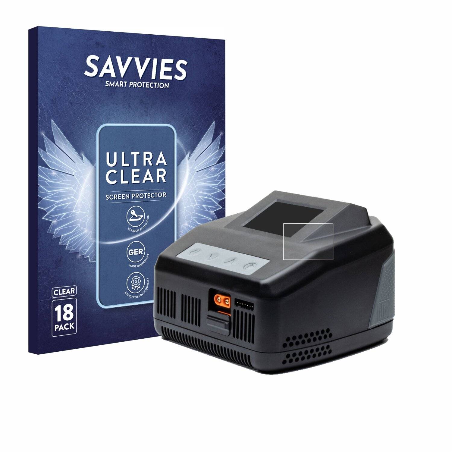 18x Savvies Displayschutz-Folie für Spektrum Smart charger S1200