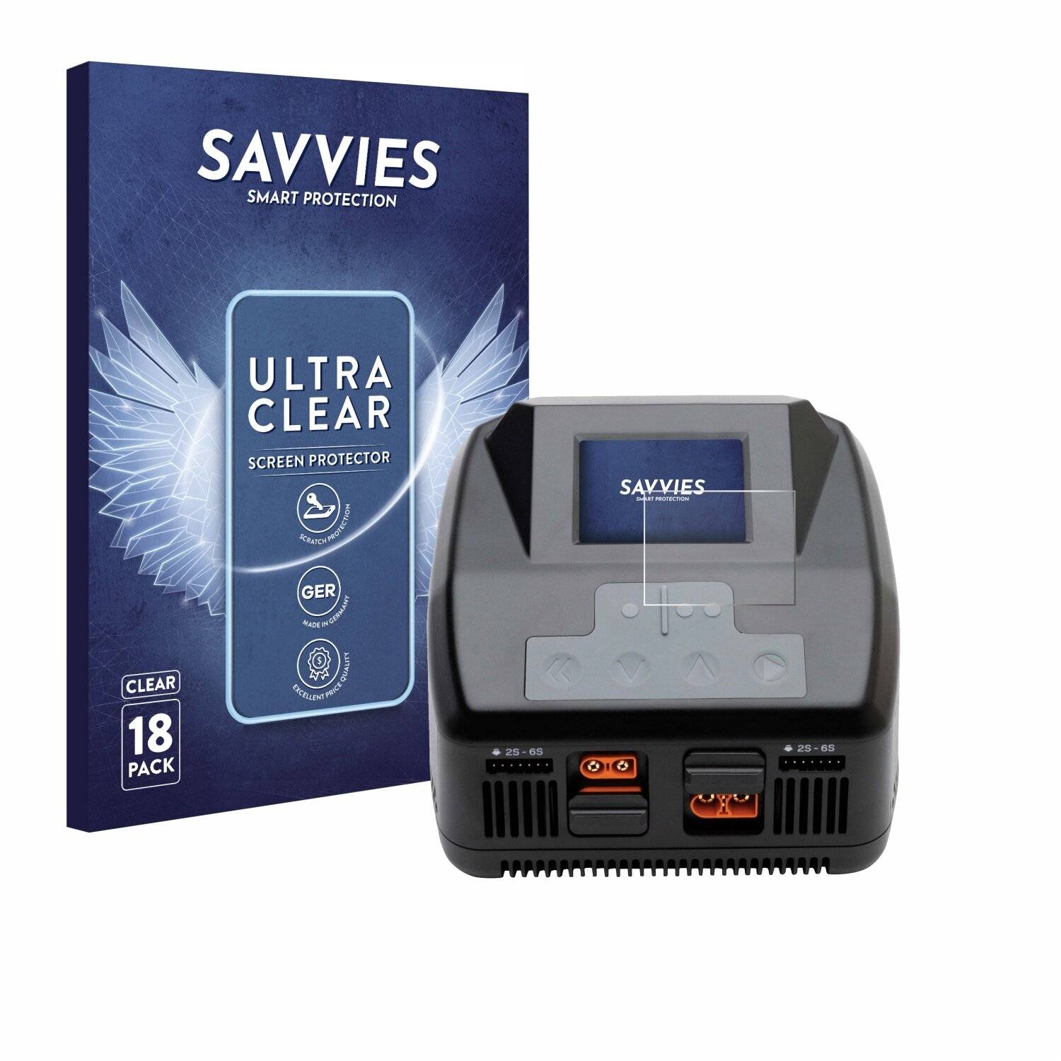 18x Savvies Displayschutz-Folie für Spektrum Smart charger S2100