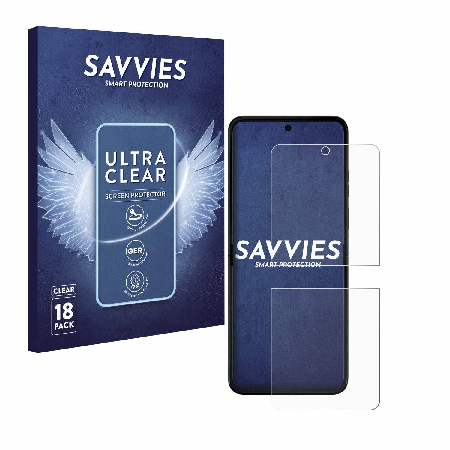 18x Savvies Displayschutz-Folie für Motorola Razr
