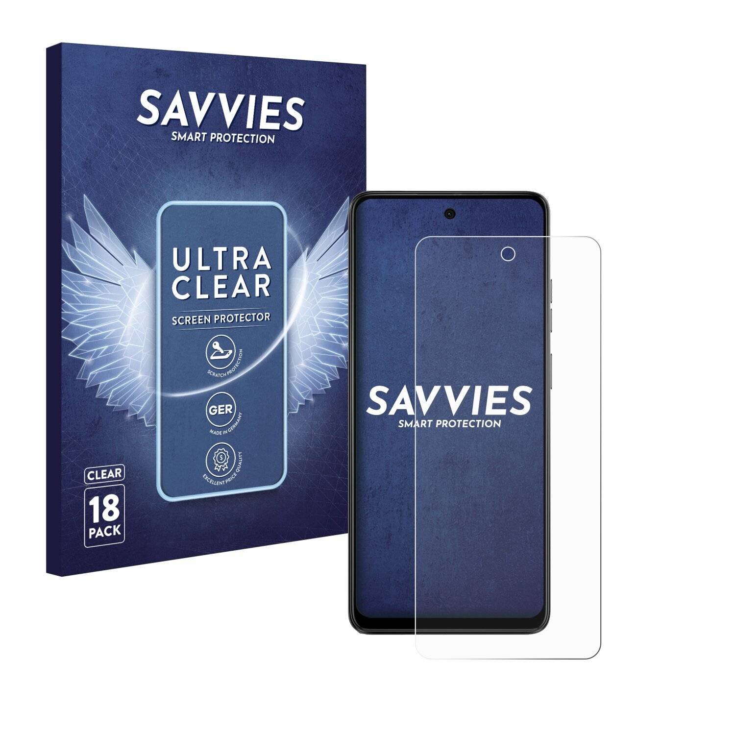 18x Savvies Displayschutz-Folie für Motorola Moto