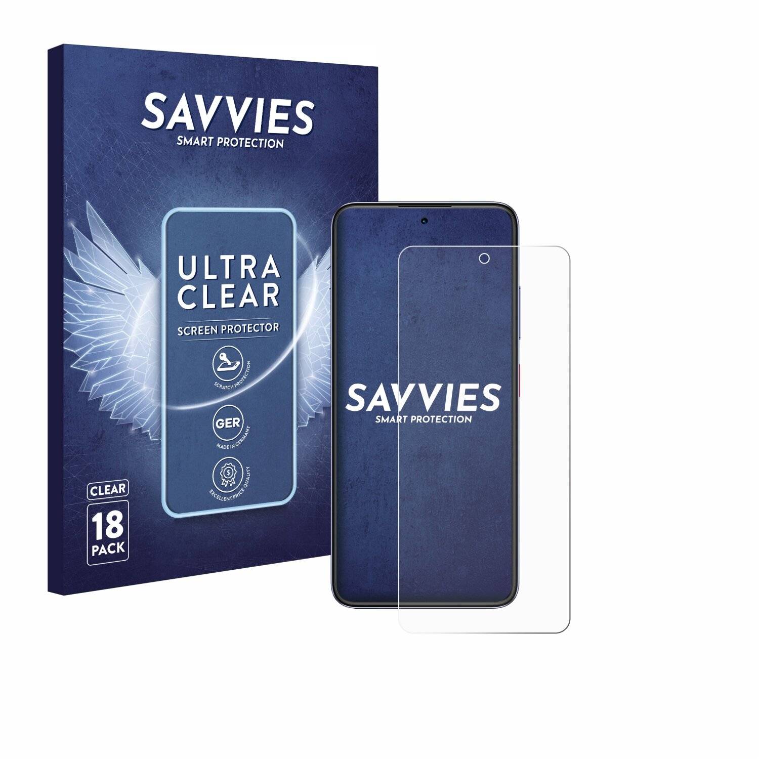 18x Savvies Displayschutz-Folie für ZTE Axon