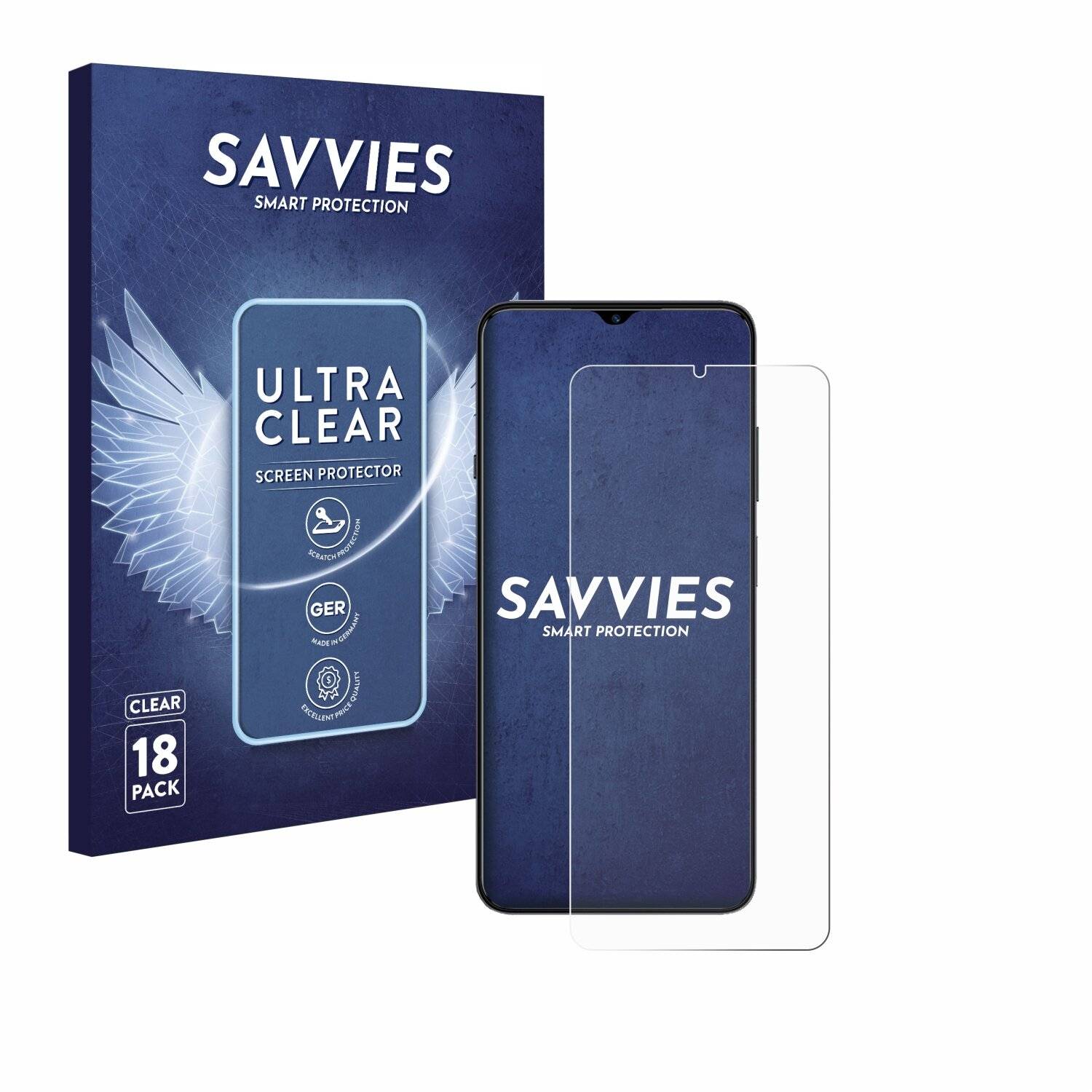 18x Savvies Displayschutz-Folie für ZTE Voyage