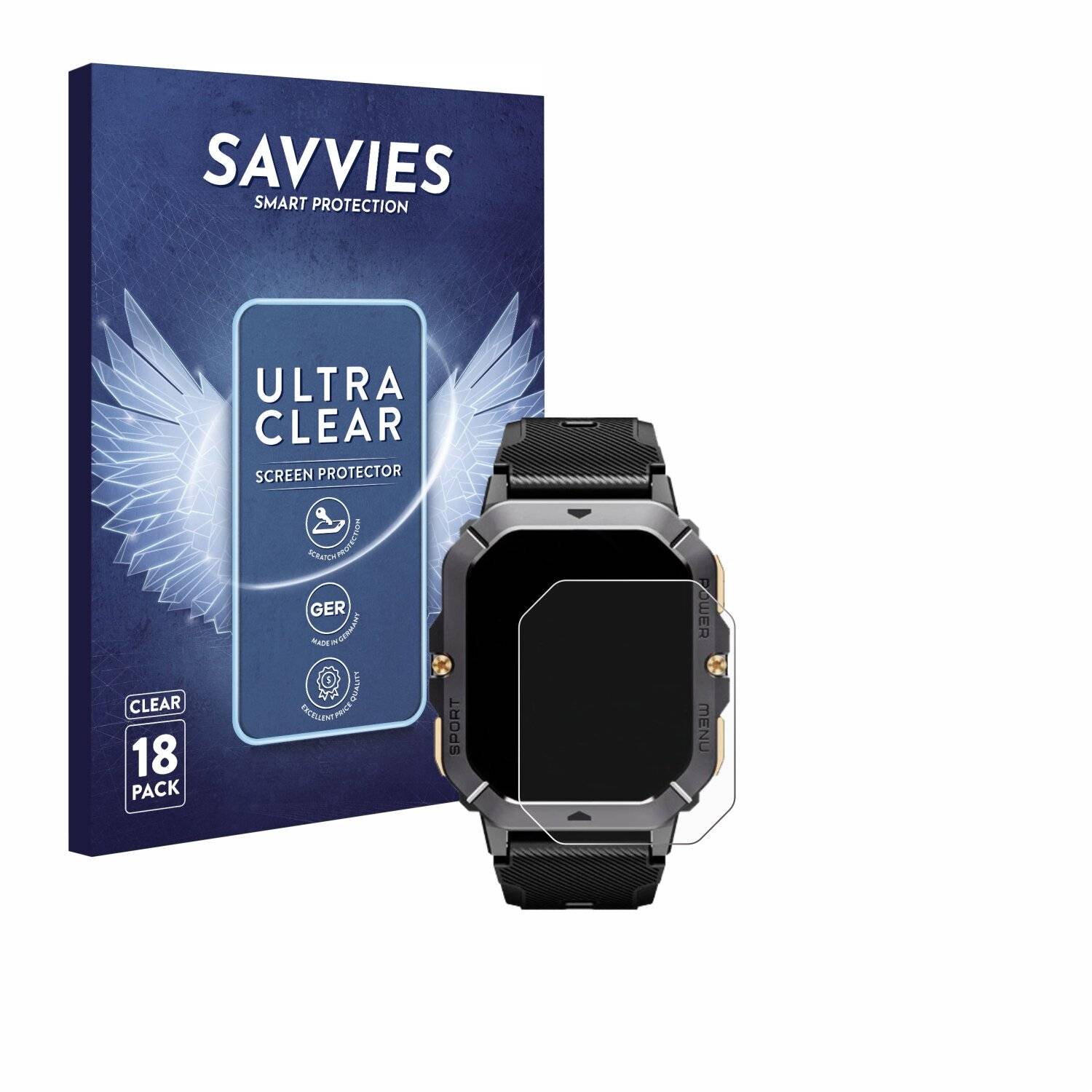 18x Savvies Displayschutz-Folie für ArmorWatch Pro