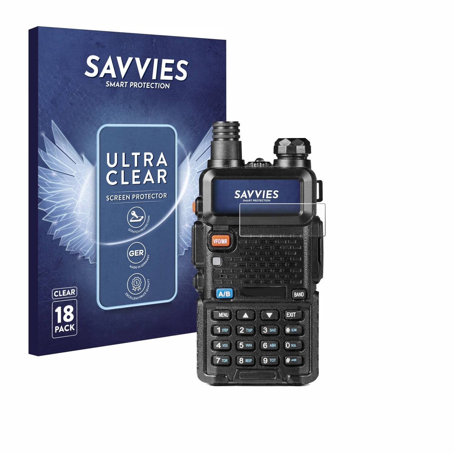 18x Savvies Displayschutz-Folie für Baofeng