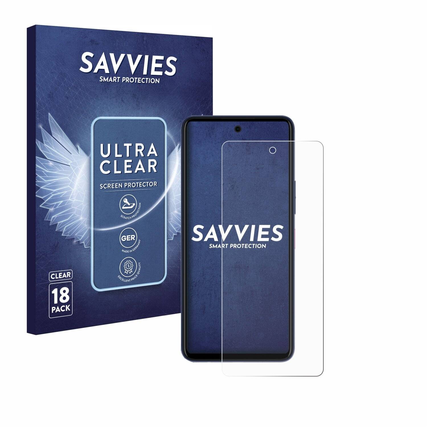 18x Savvies Displayschutz-Folie für Telekom T Phone 2