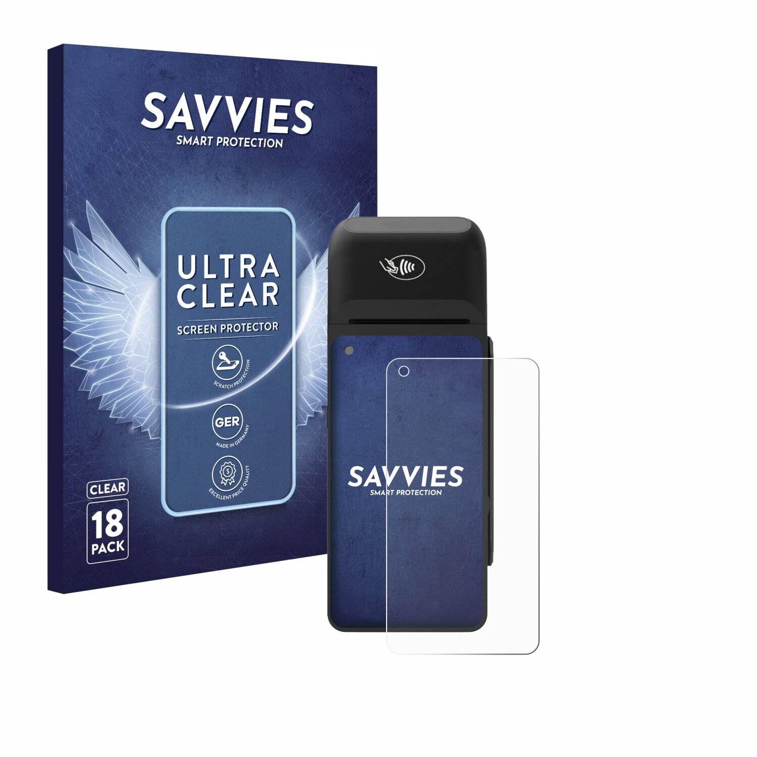 18x Savvies Displayschutz-Folie für Verifone