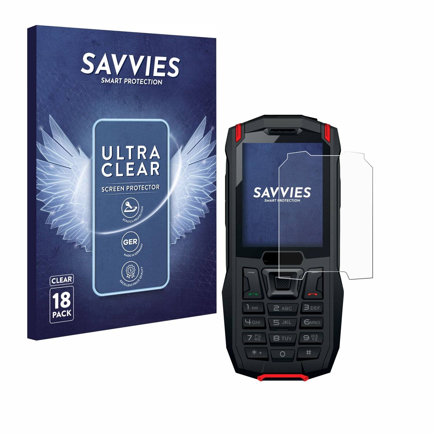 18x Savvies Displayschutz-Folie für Aligator K50