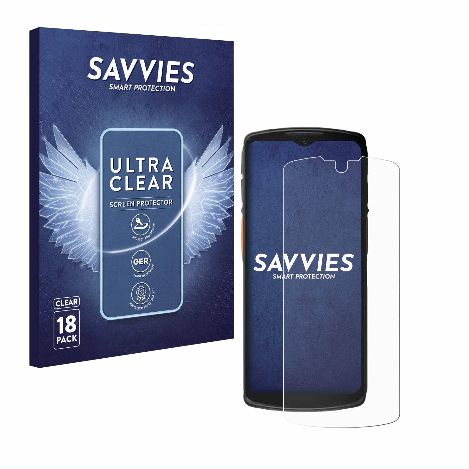 18x Savvies Displayschutz-Folie für Urovo