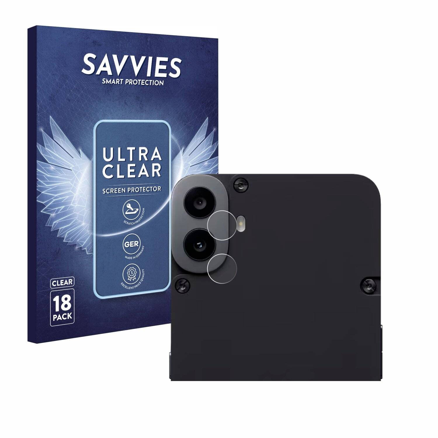 18x Savvies Displayschutz-Folie für Nothing CMF Phone 1 (NUR