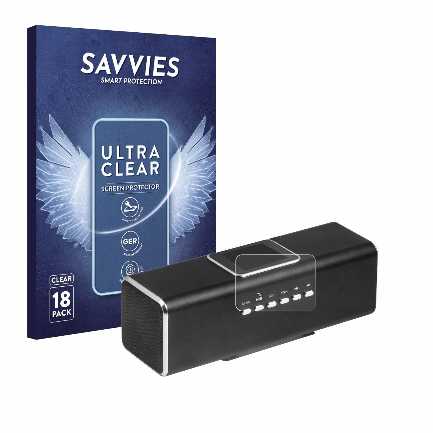 18x Savvies Displayschutz-Folie für Technaxx MusicMan