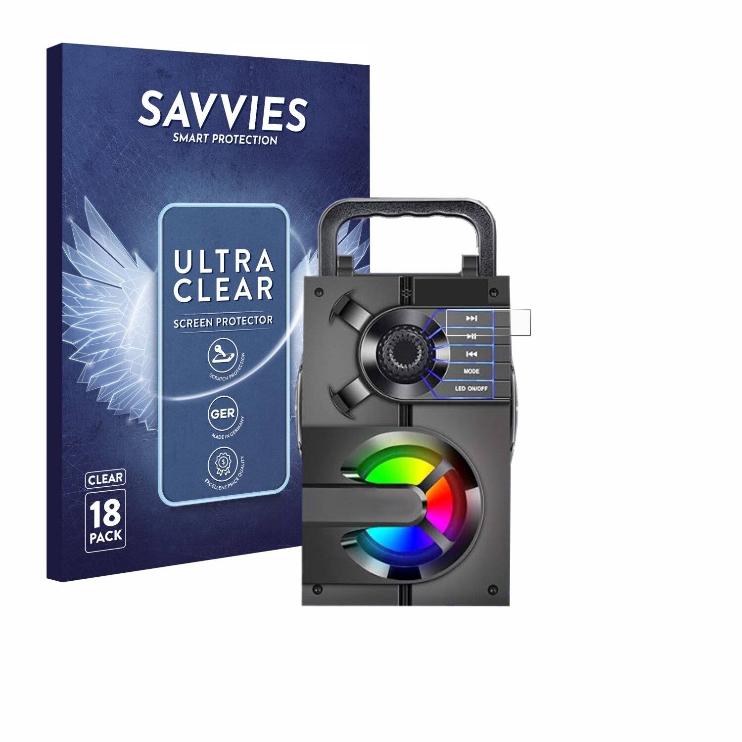 18x Savvies Displayschutz-Folie für Tomproad