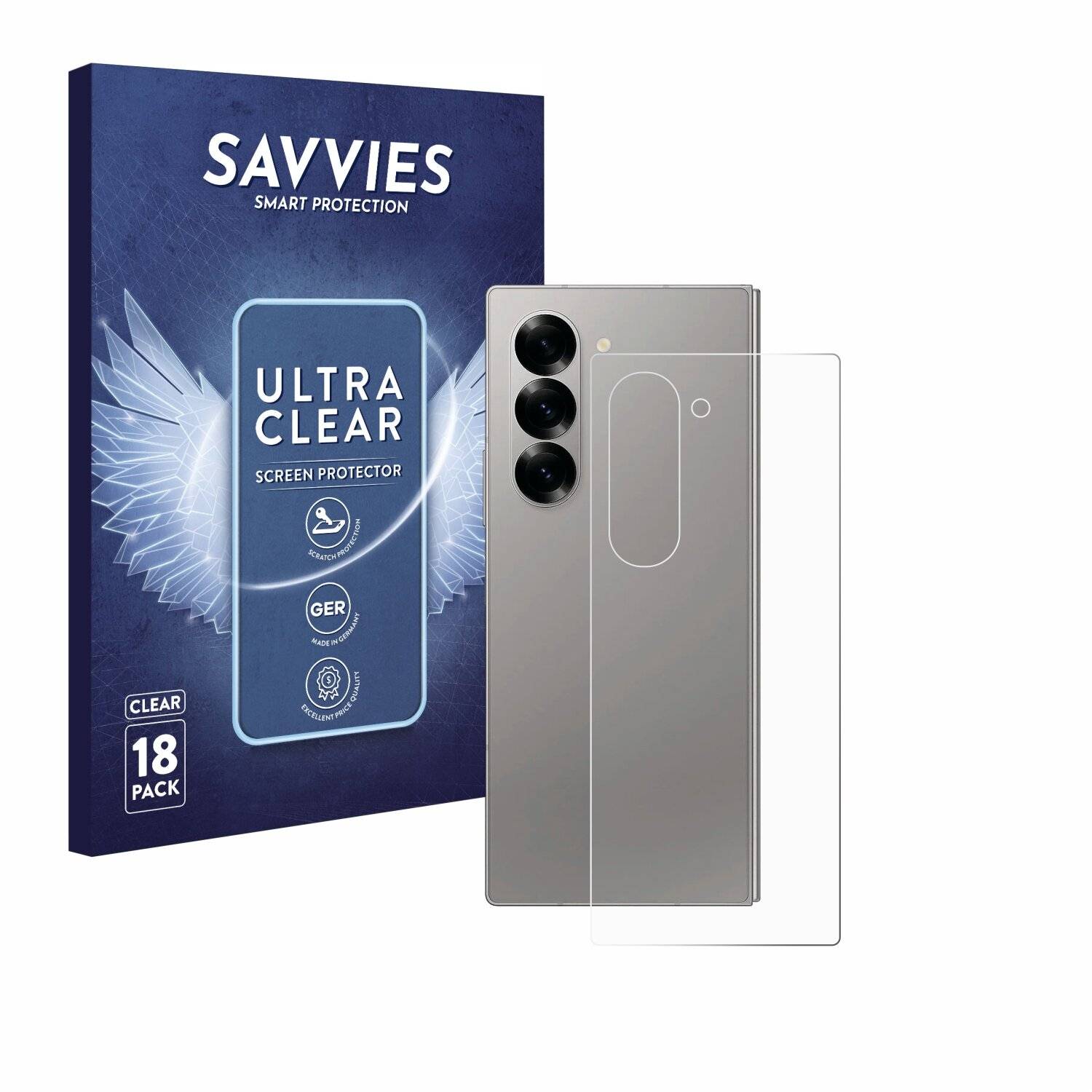 18x Savvies Displayschutz-Folie für Samsung Galaxy Z Fold 6 5G