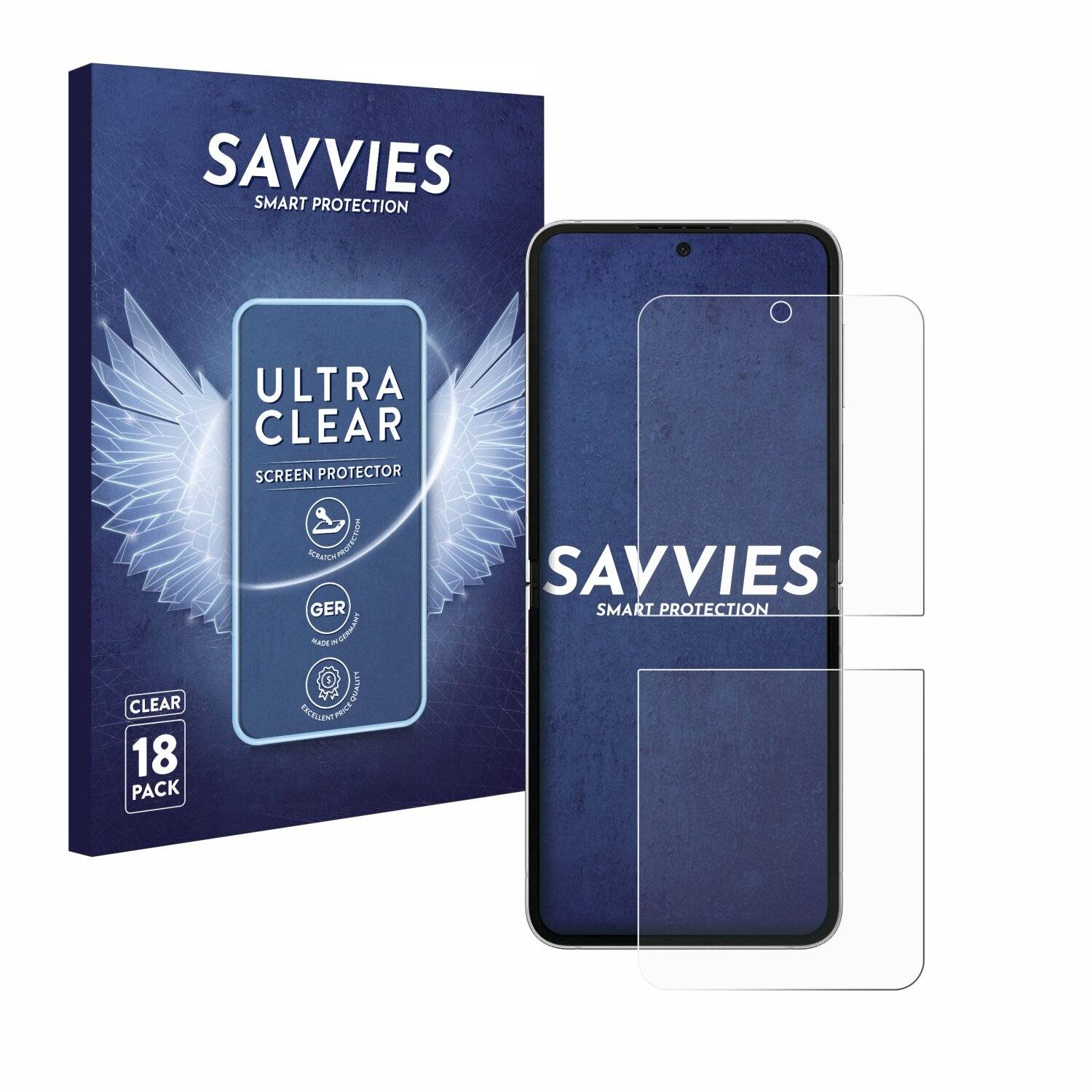 18x Savvies Displayschutz-Folie für Samsung Galaxy Z
